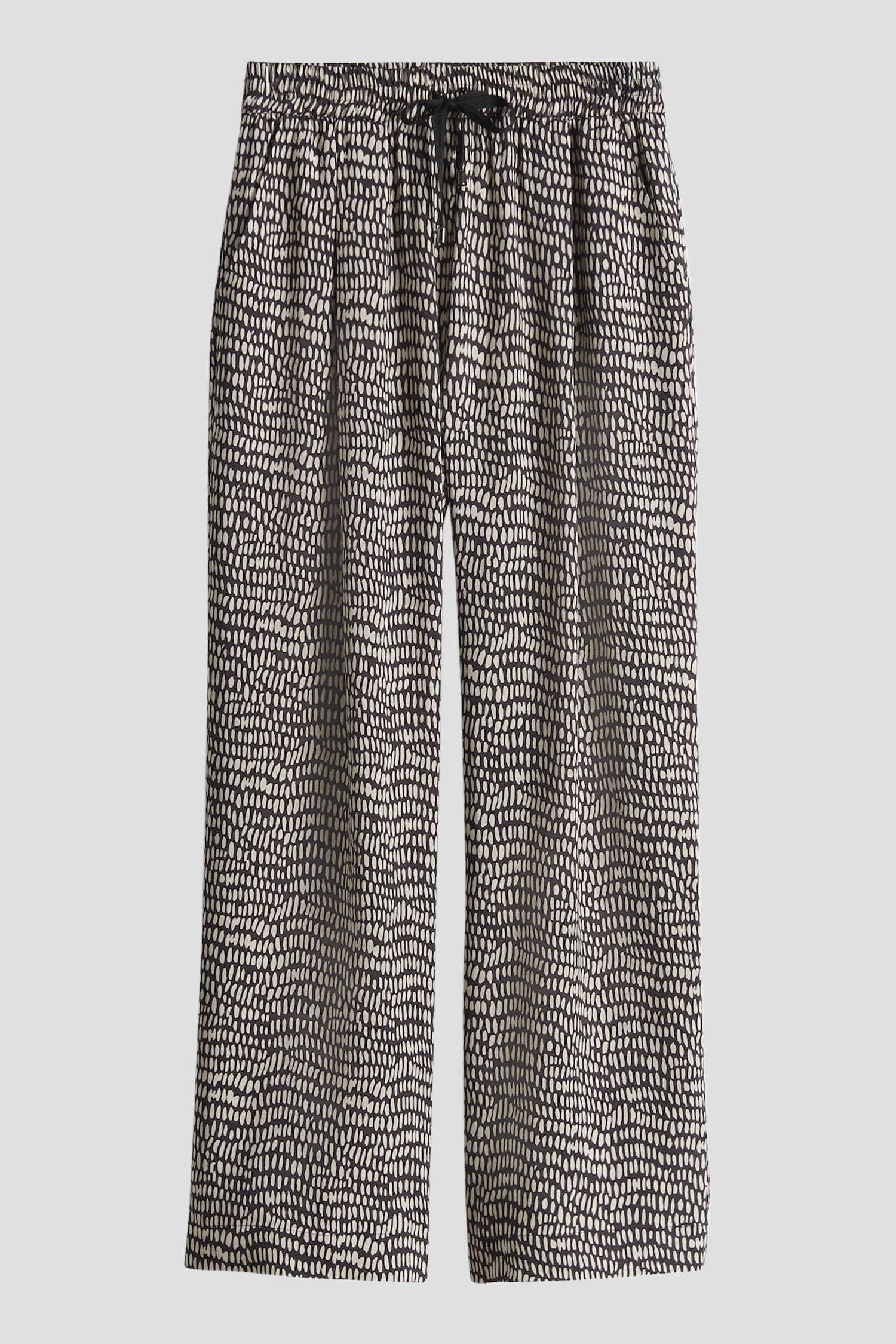 Wijde bruine broek met lichtbeige print van Opus voor Dames