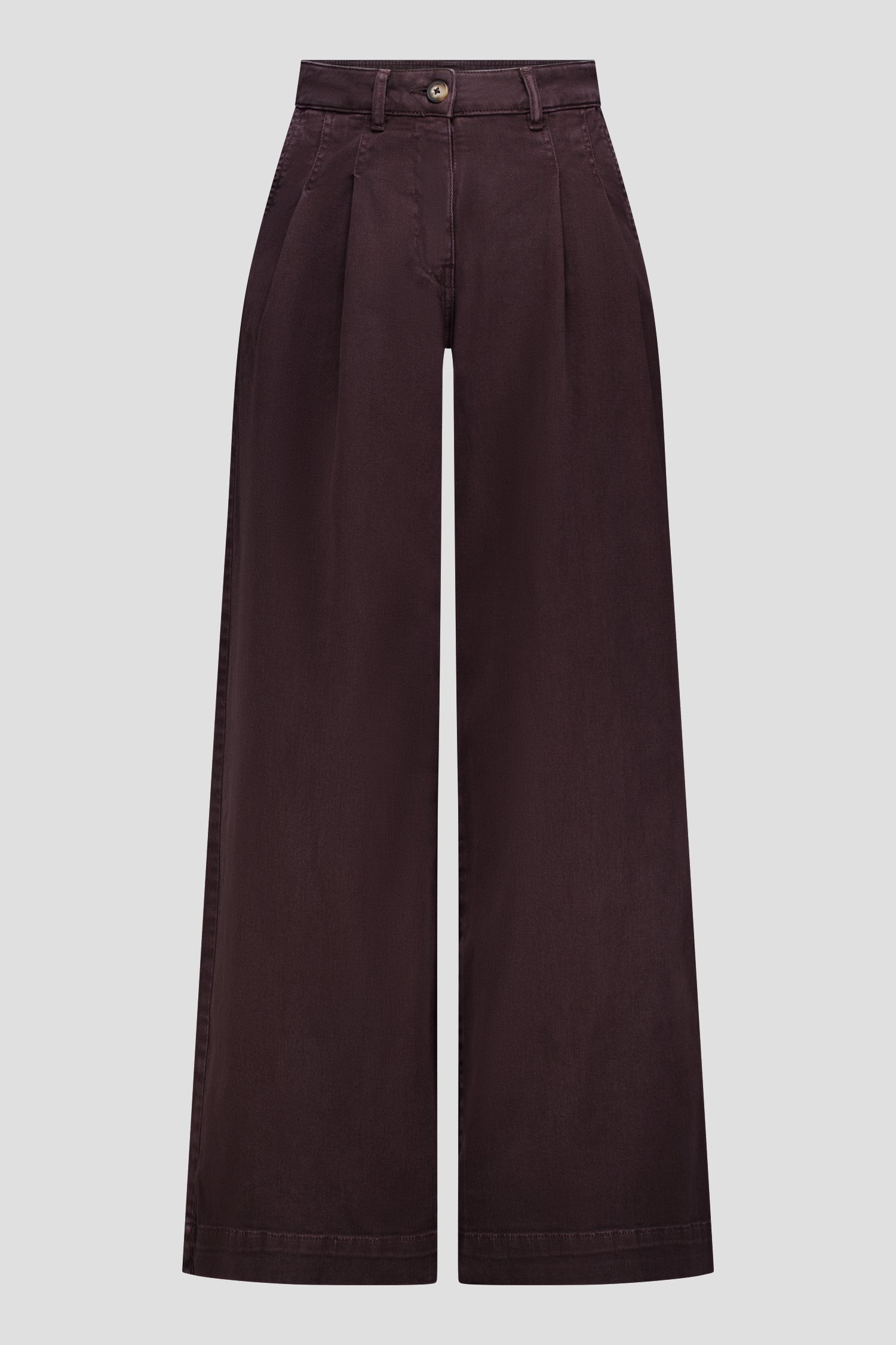 Productfoto 1 van Wijde bruine jeans met bandplooien door Liberty Island Denim voor Dames