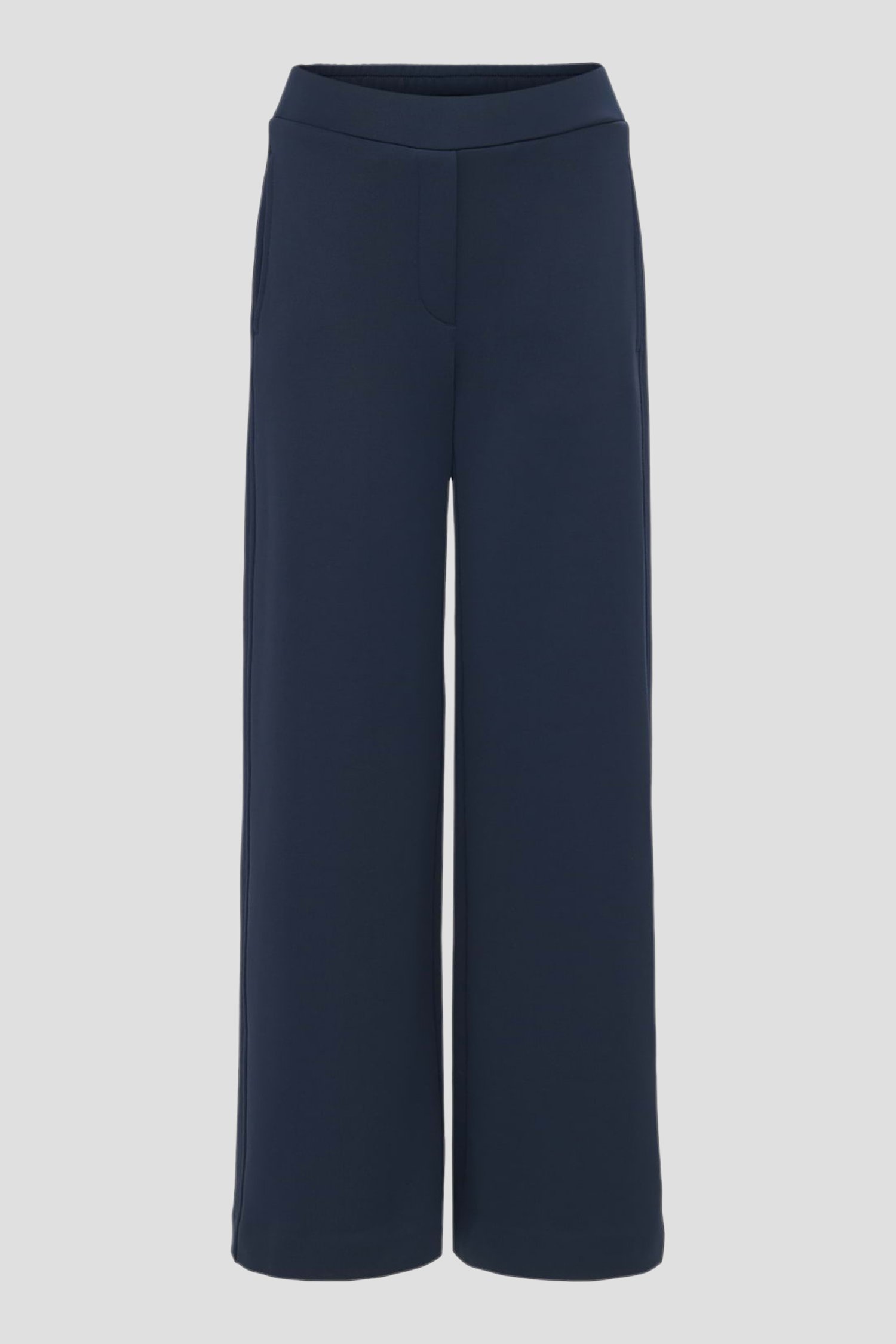 Wijde donkerblauwe broek met elastische tailleband van Opus voor Dames