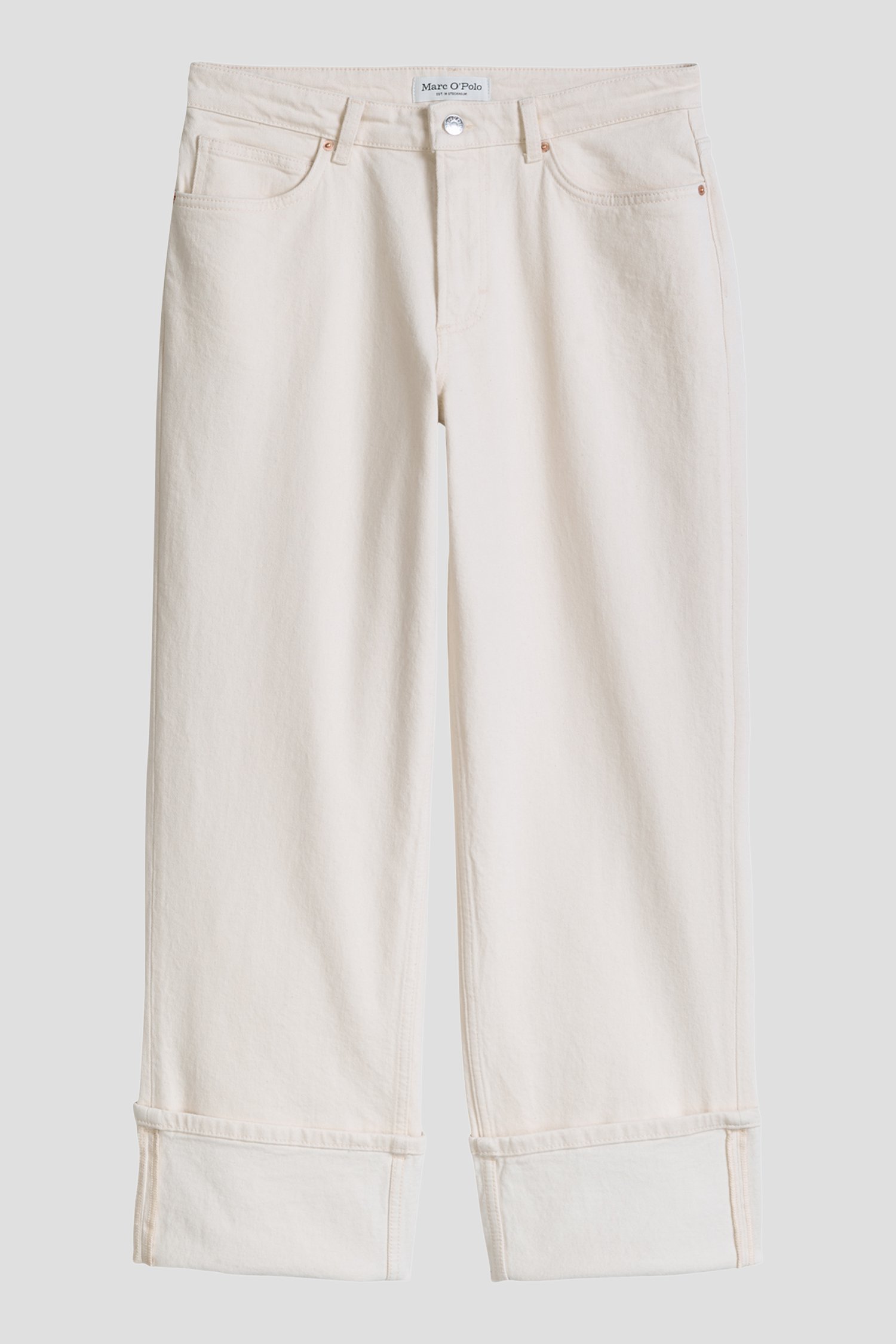Productfoto 1 van Wijde ecru jeans met omslag door Marc O'Polo voor Dames