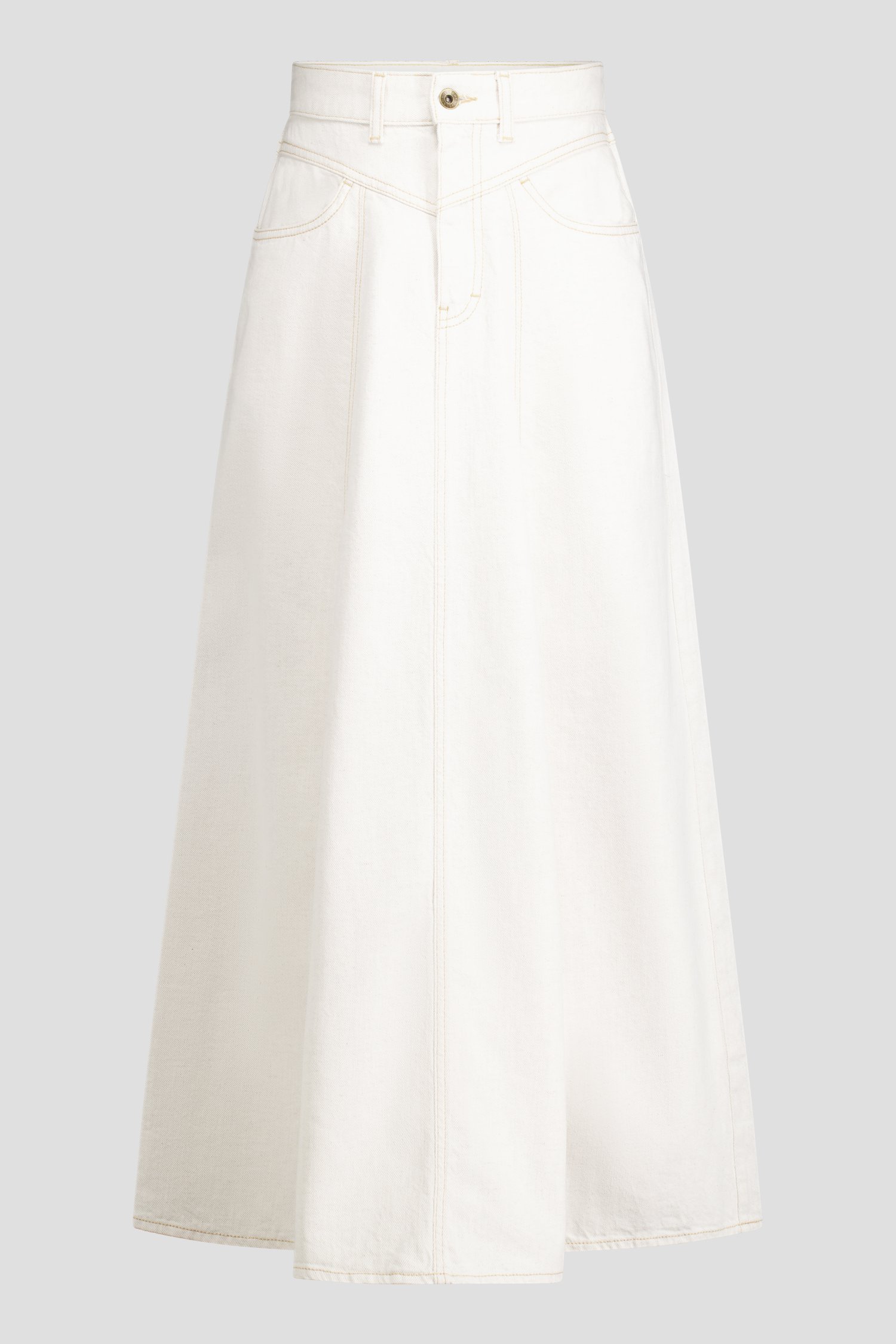 Productfoto 1 van Wijde ecru jeansrok  door Liberty Island Denim voor Dames