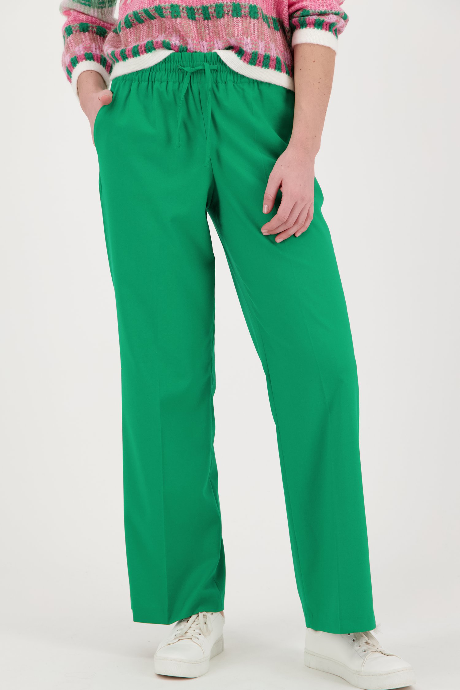 Rood Zachtmoedigheid liter Wijde groene broek met elastische taille van Opus | 9861664 | e5