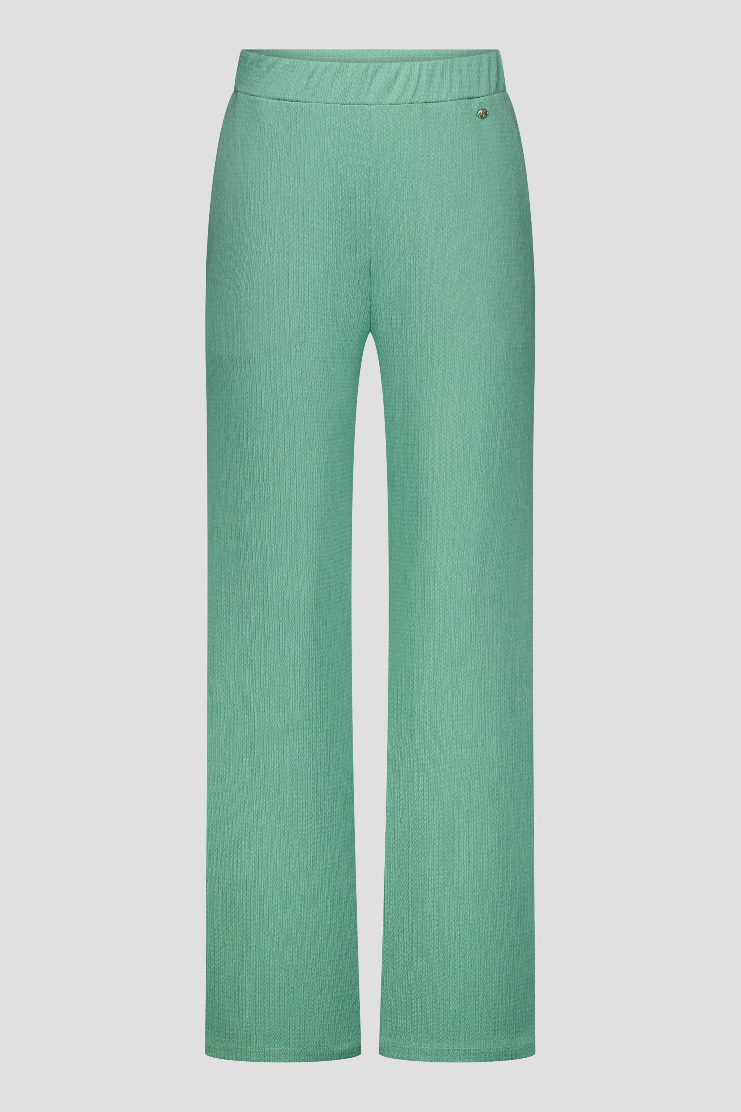 Wijde groene broek met fijne textuur van Claude Arielle voor Dames