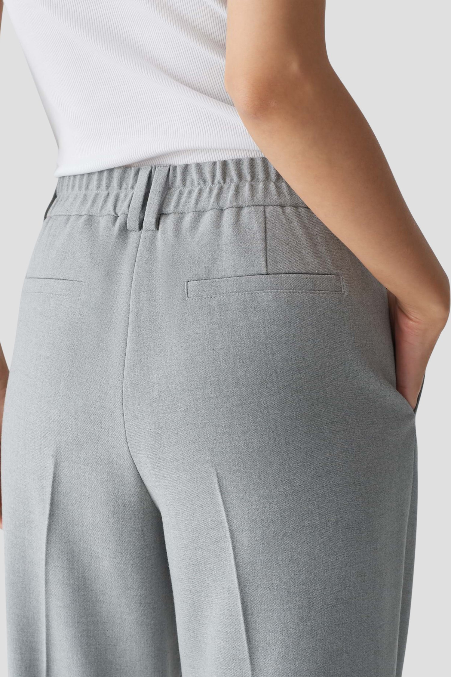 Wijde lichtgrijze broek van Opus voor Dames