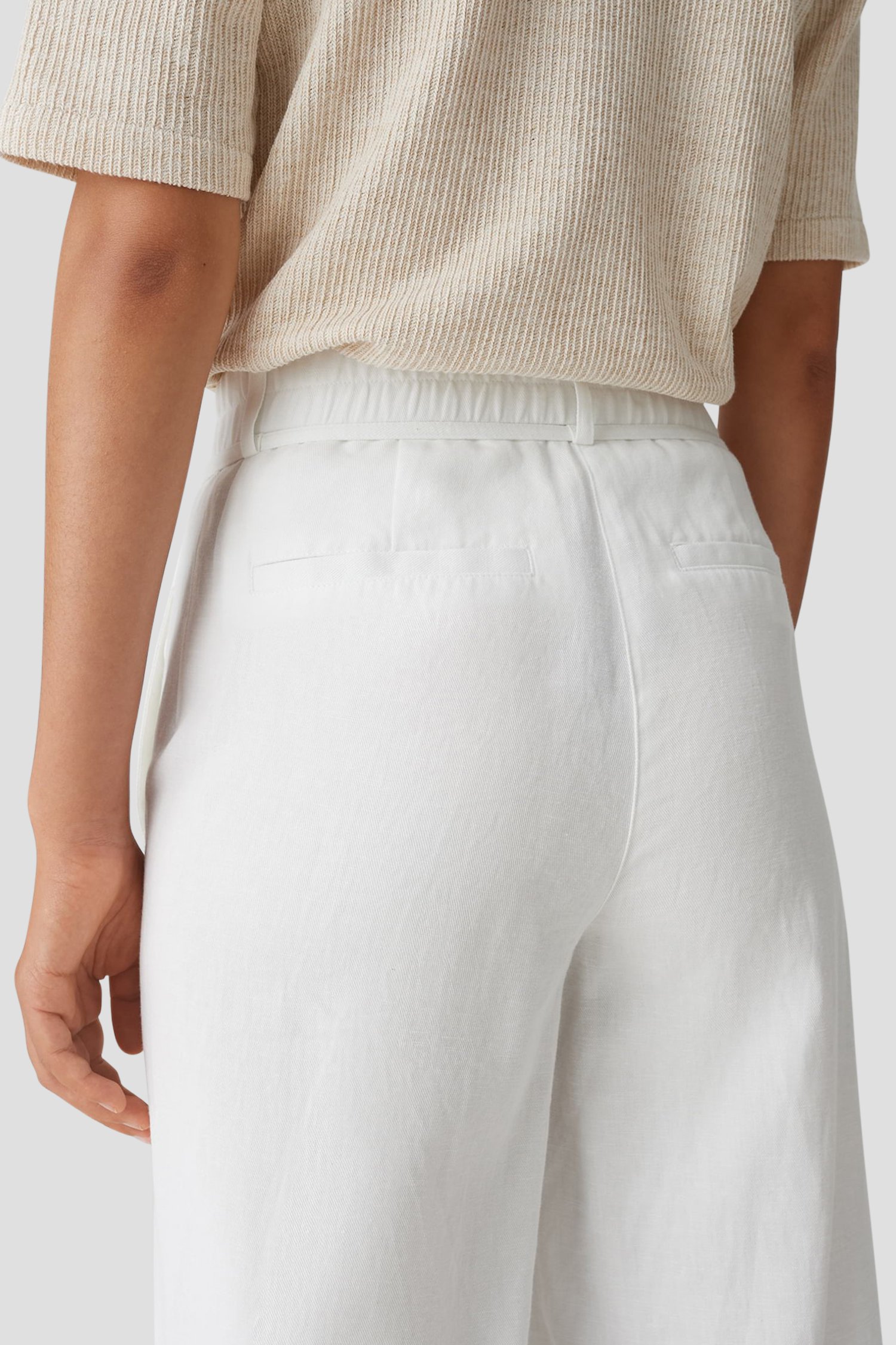 Wijde witte broek - 7/8 lengte van Opus voor Dames
