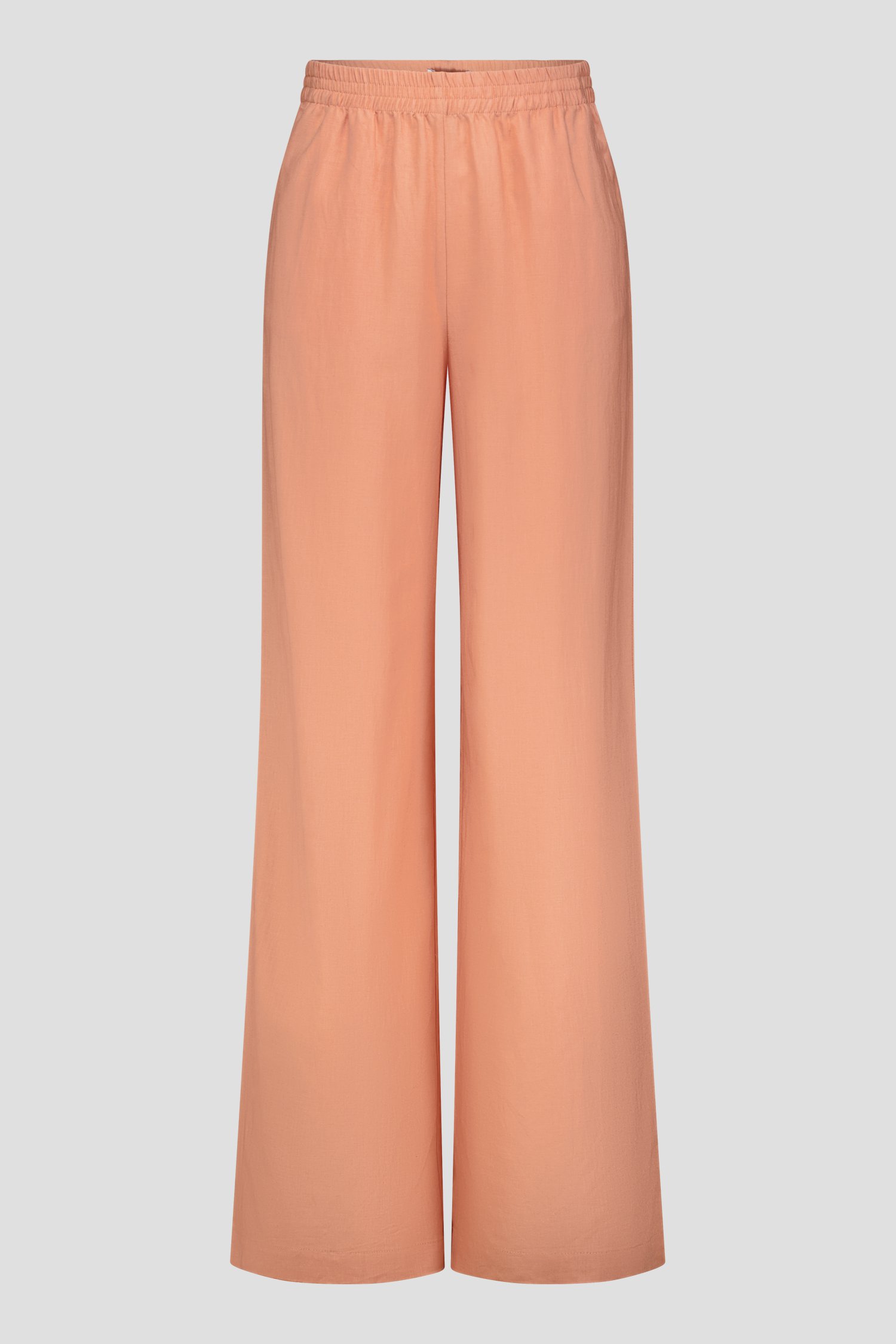 Productfoto 1 van Wijde zalmroze linnen broek door Liberty Island voor Dames