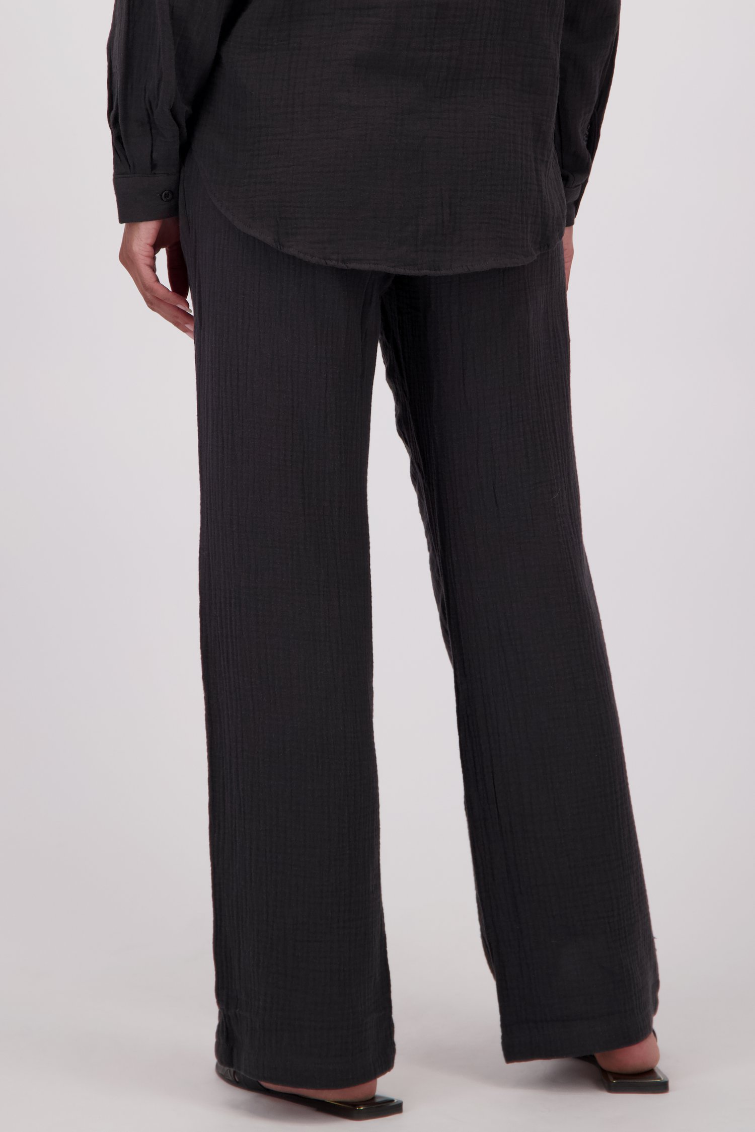 Wijde zwarte broek met tetralook van JDY voor Dames