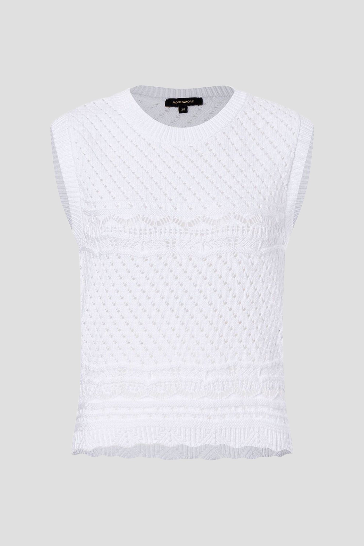 Wit gehaakt truitje zonder mouwen van More & More voor Dames