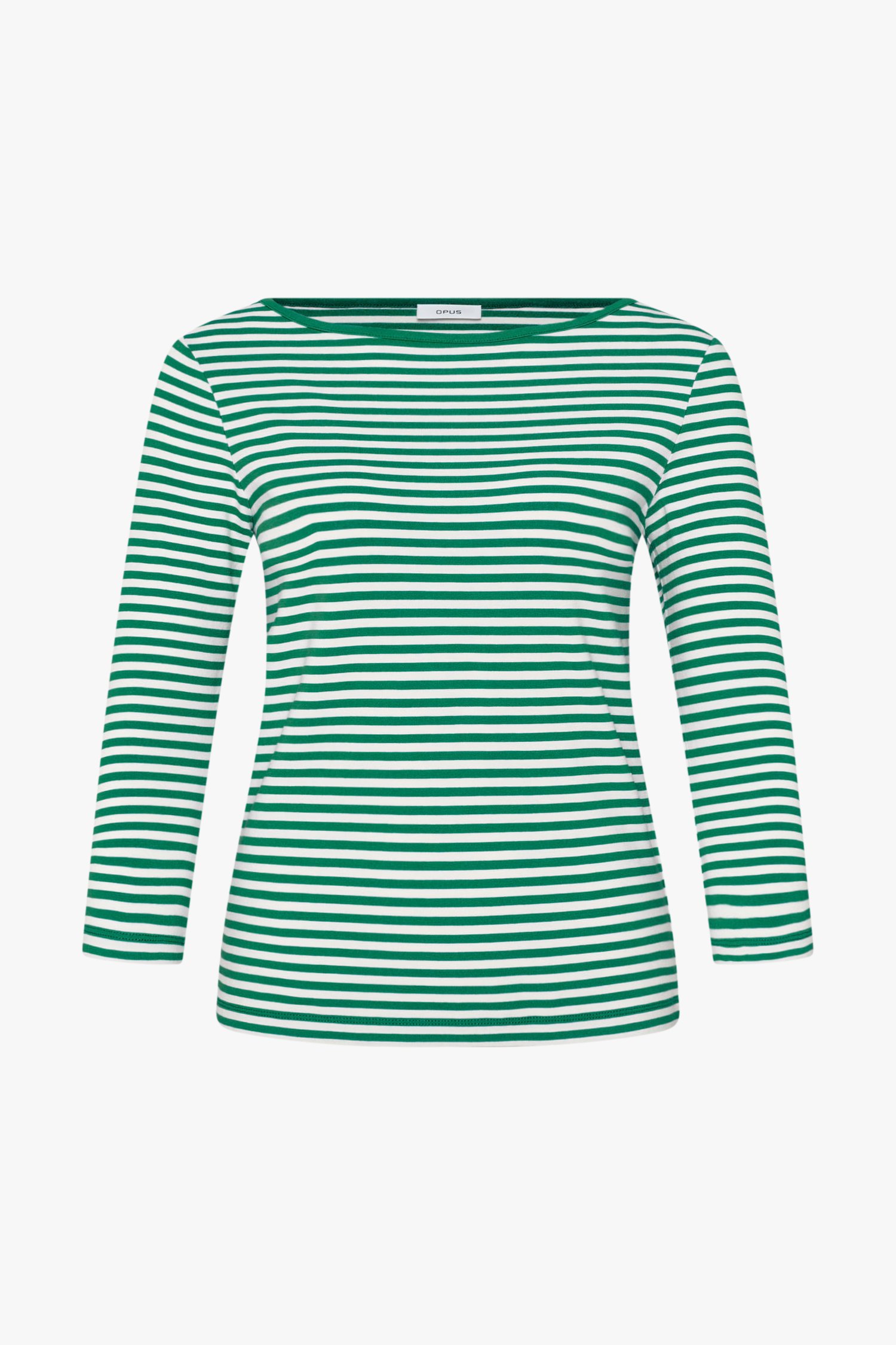 Wit-groen gestreept T-shirt van Opus voor Dames