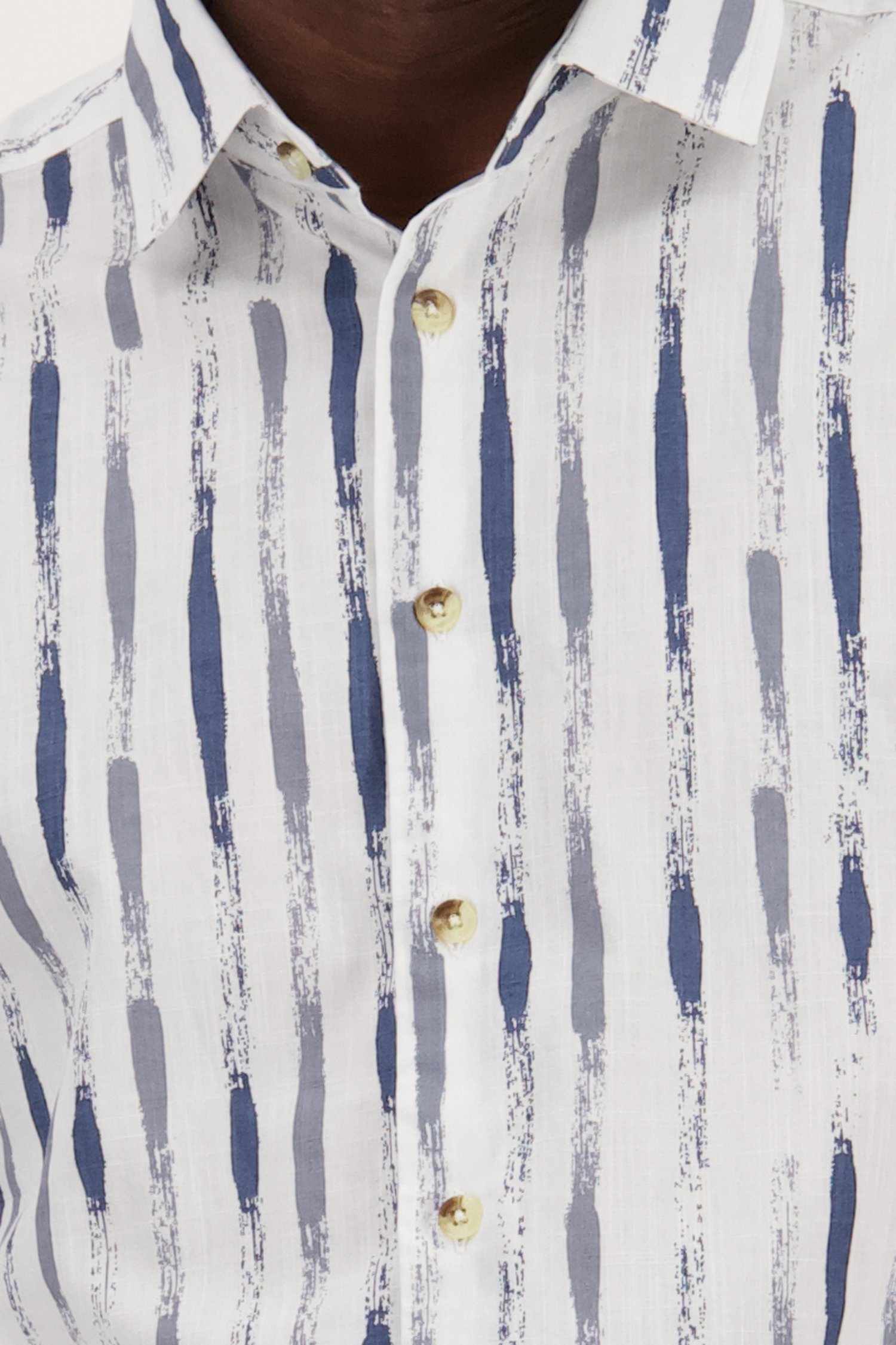 Wit hemd met blauw-grijs motief - Regular fit van Casual Five voor Heren