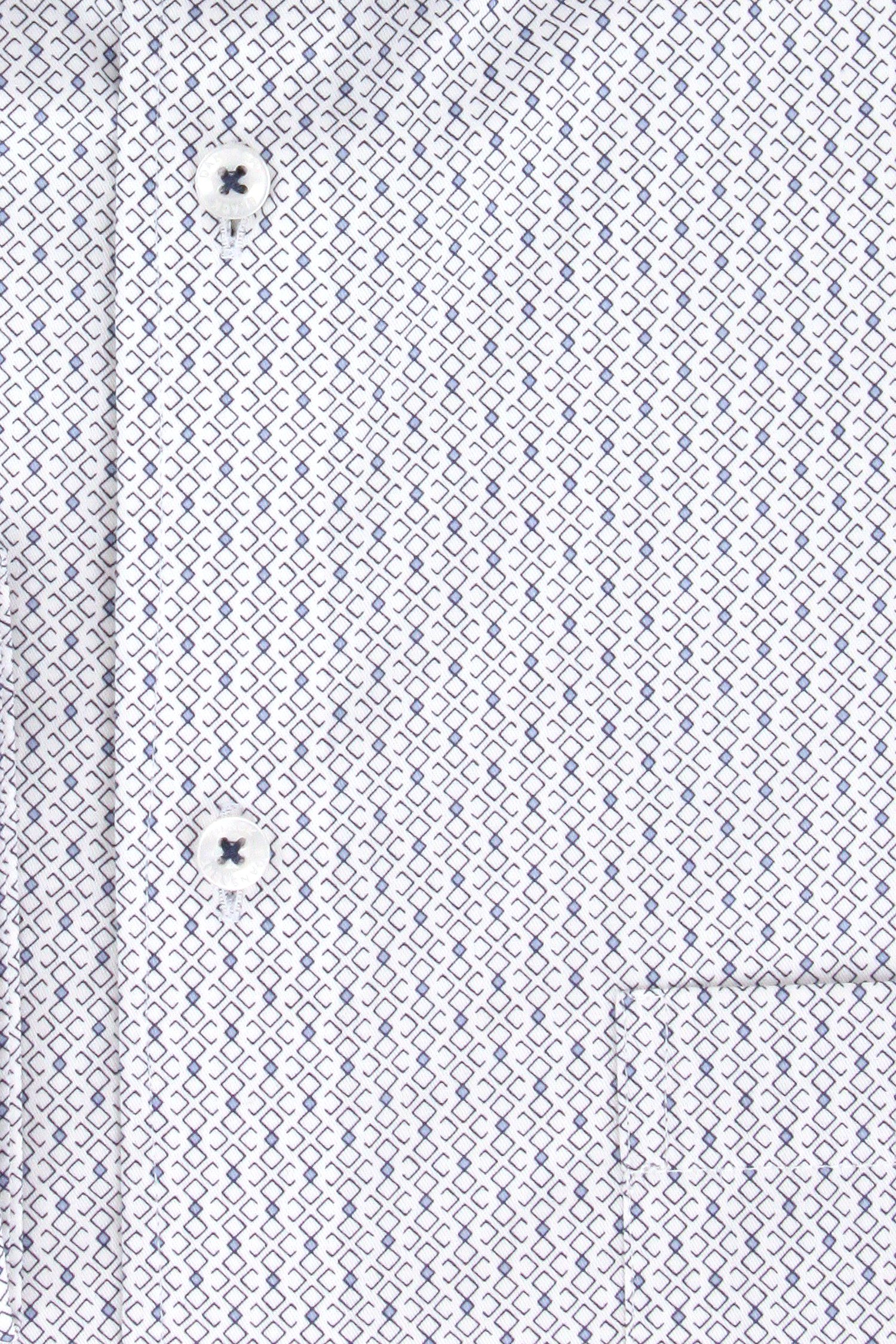 Wit hemd met fijn blauw patroon - comfort fit van Dansaert Black voor Heren