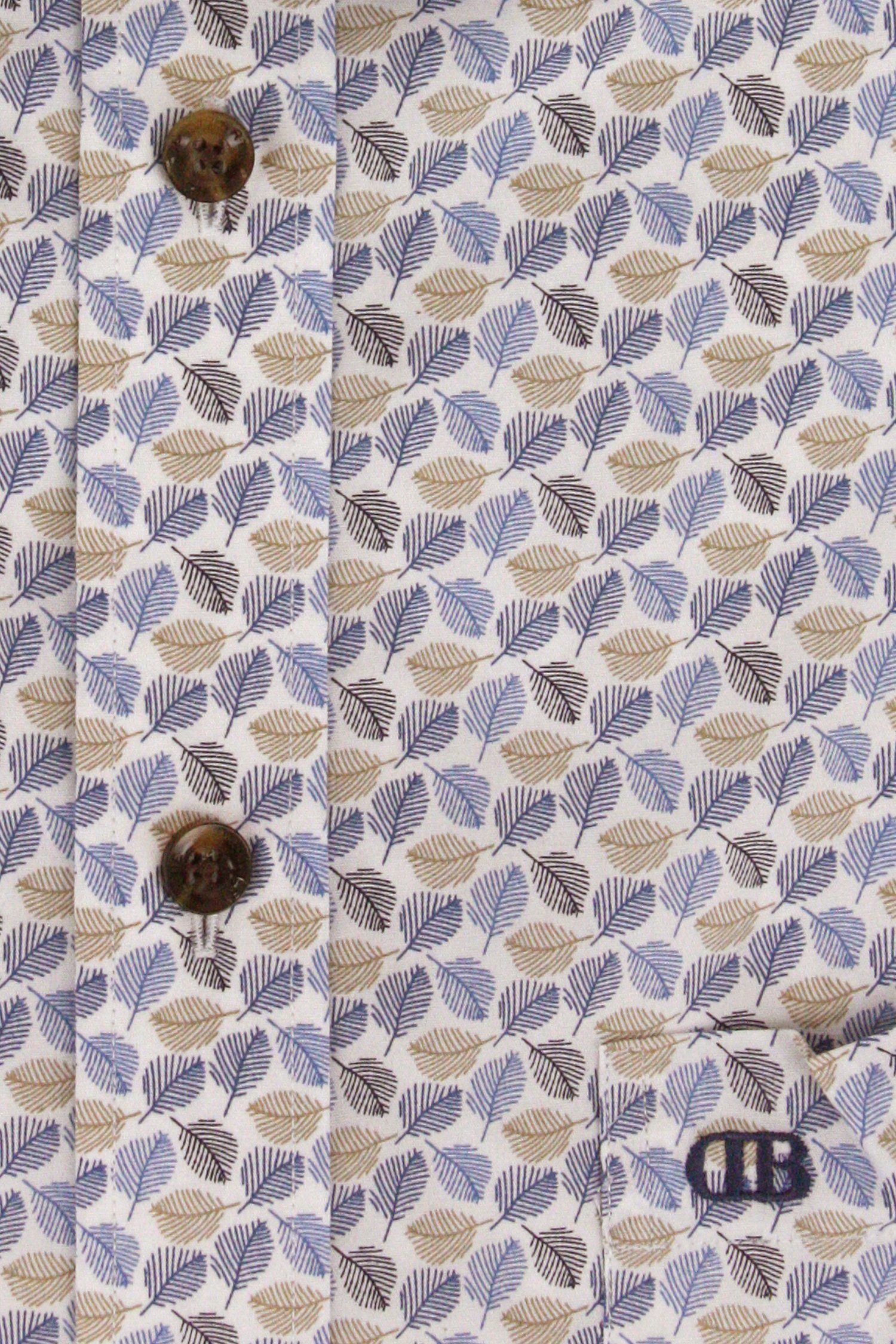 Wit hemd met fijne bladerprint - Comfort fit van Dansaert Blue voor Heren