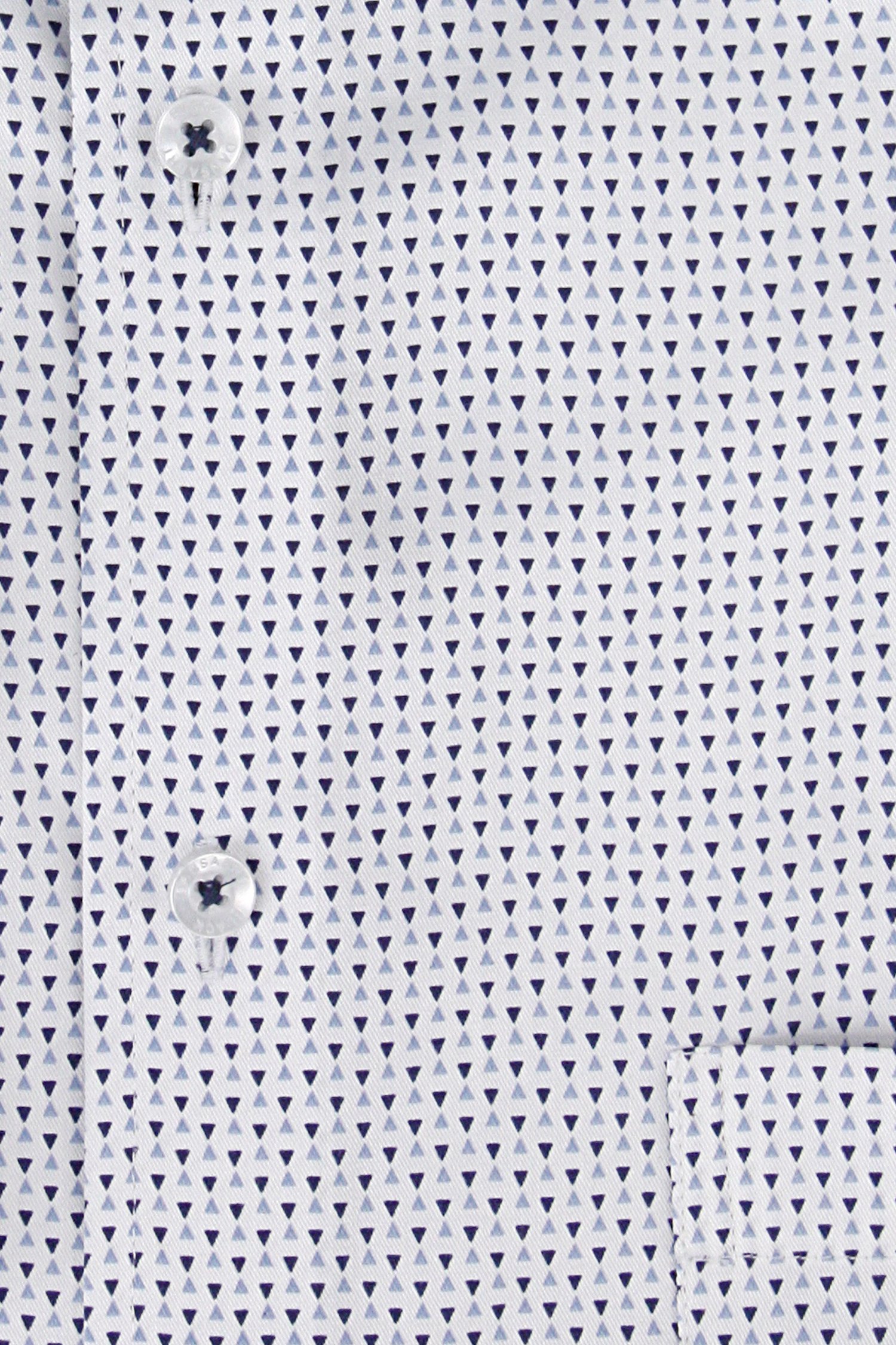 Wit hemd met fijne driehoekjes - regular fit  van Dansaert Black voor Heren