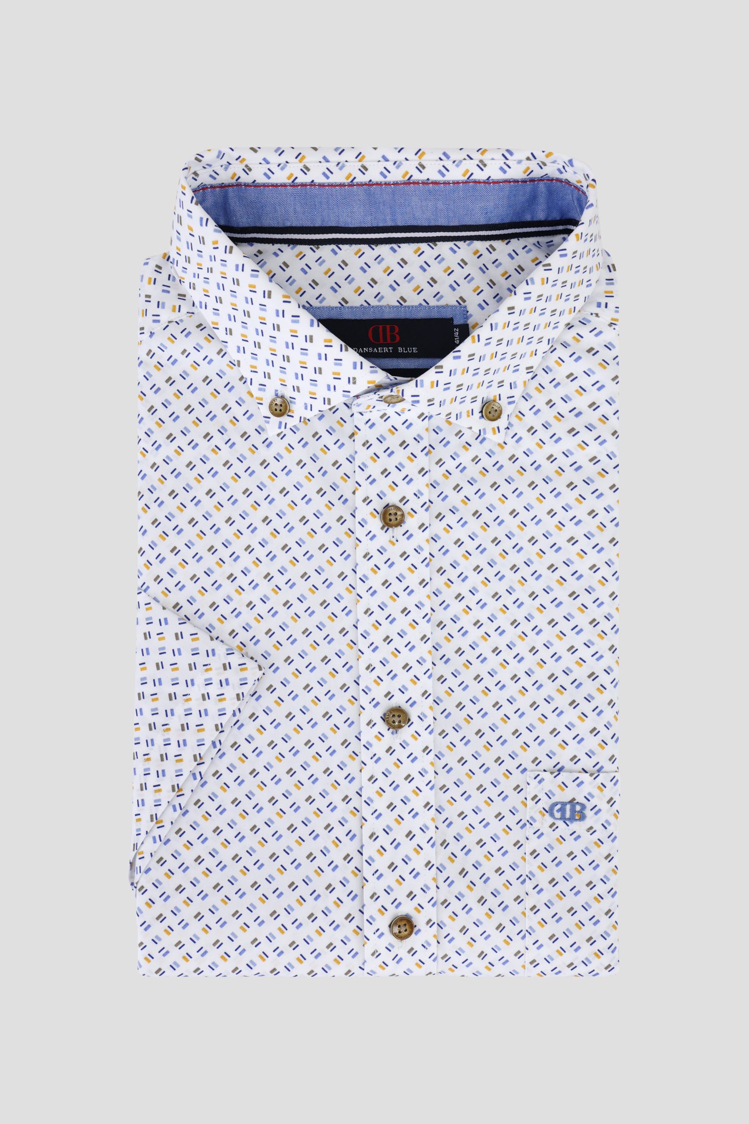 Wit hemd met fijne print - Comfort fit van Dansaert Blue voor Heren