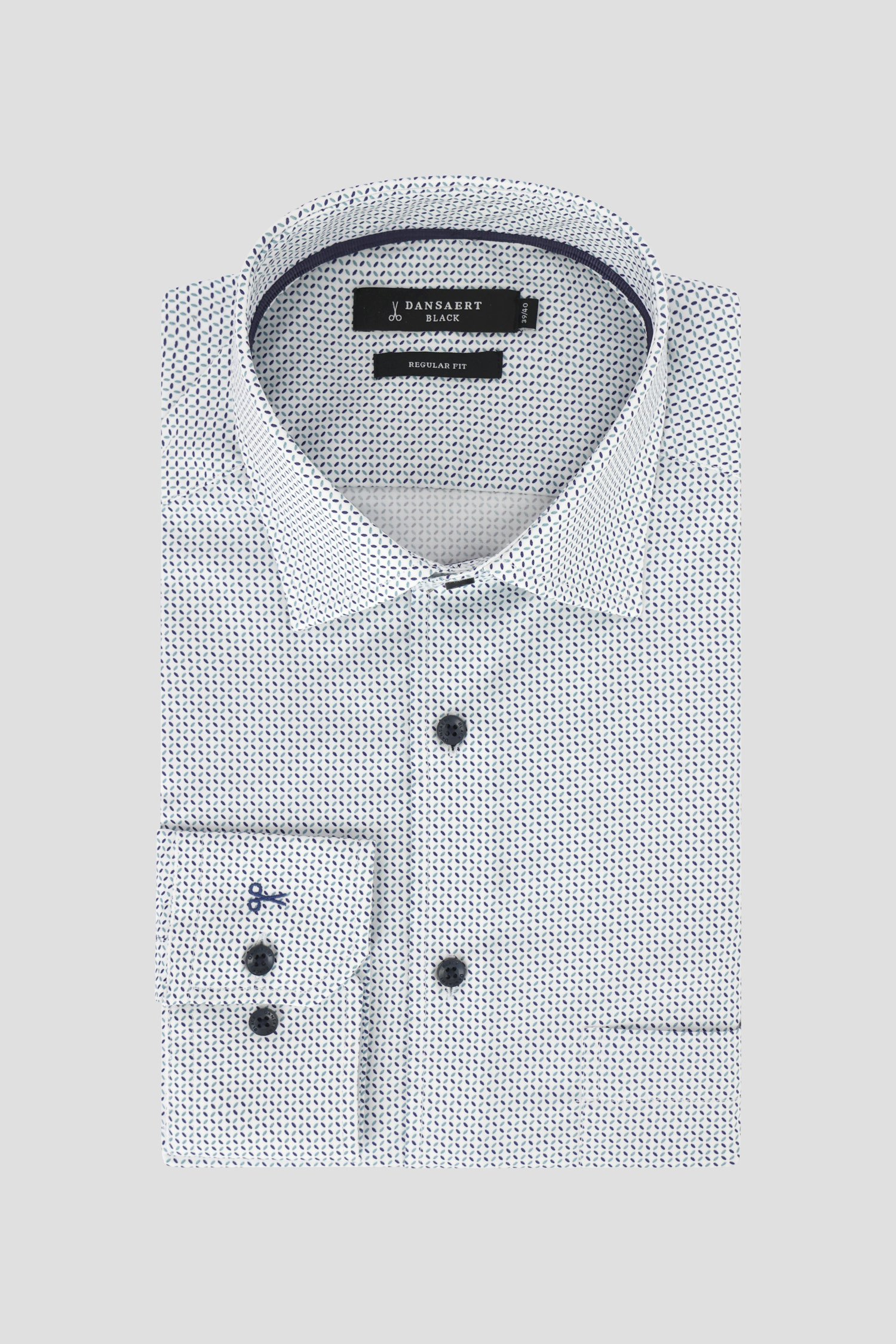 Productfoto 1 van Wit hemd met fijne print - Regular fit door Dansaert Black voor Heren