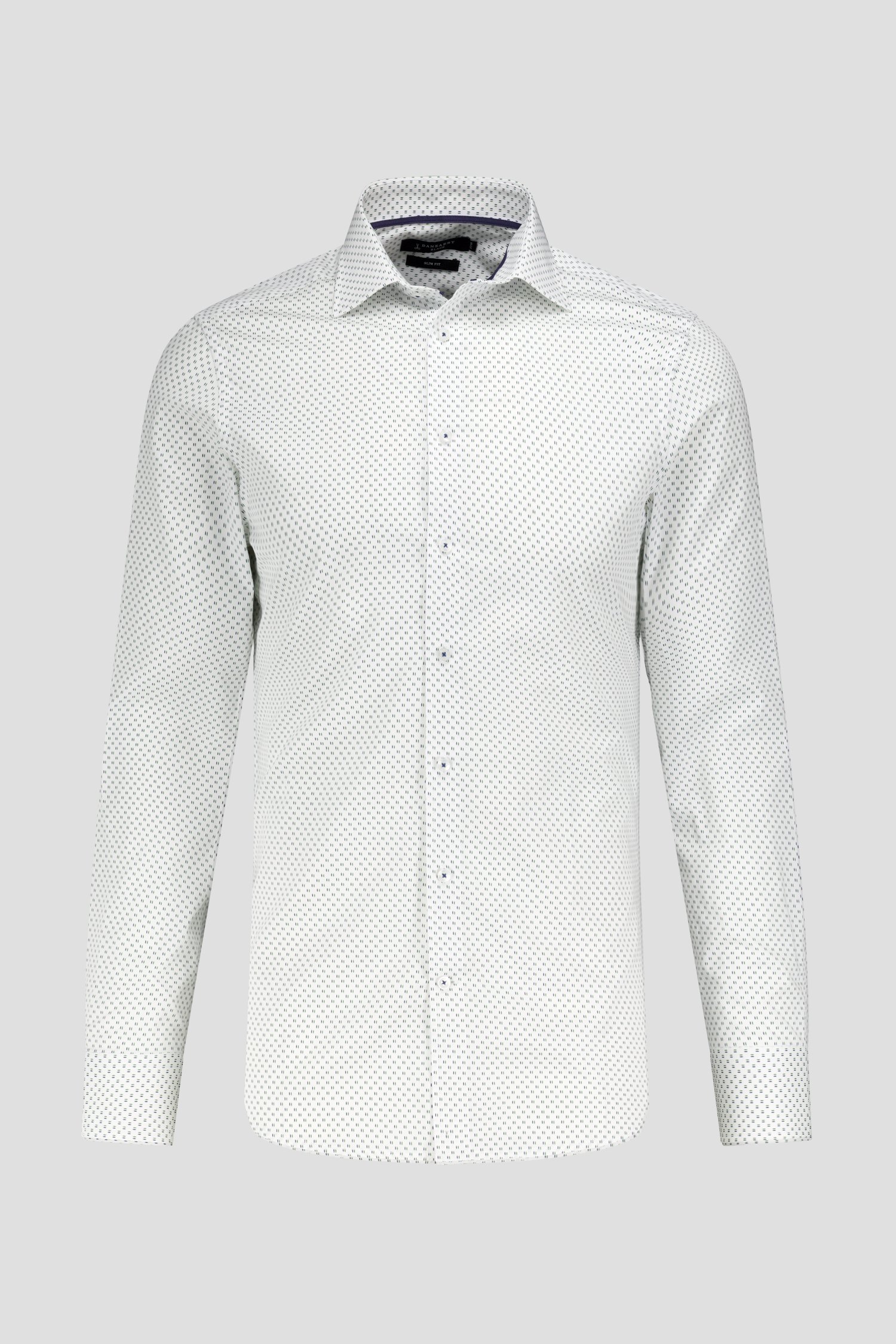 Productfoto 3 van Wit hemd met fijne print – Slim fit door Dansaert Black voor Heren