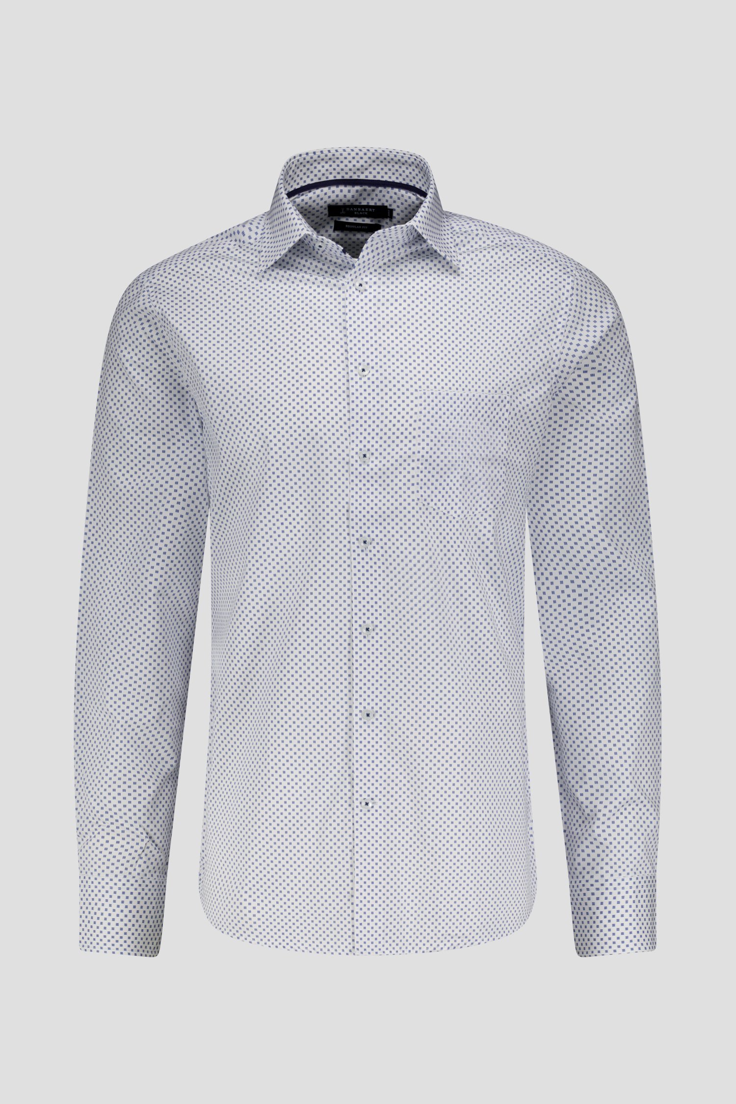 Wit hemd met fijne print - Slim fit van Dansaert Black voor Heren