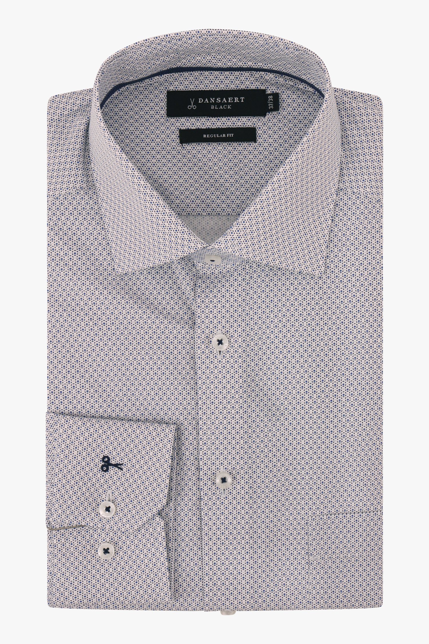 Wit hemd met print - regular fit van Dansaert Black voor Heren