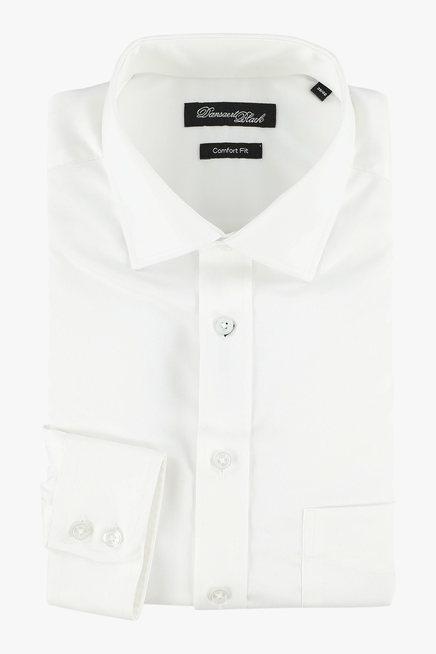 Wit hemd met zijdelook - comfort fit van Dansaert Black voor Heren
