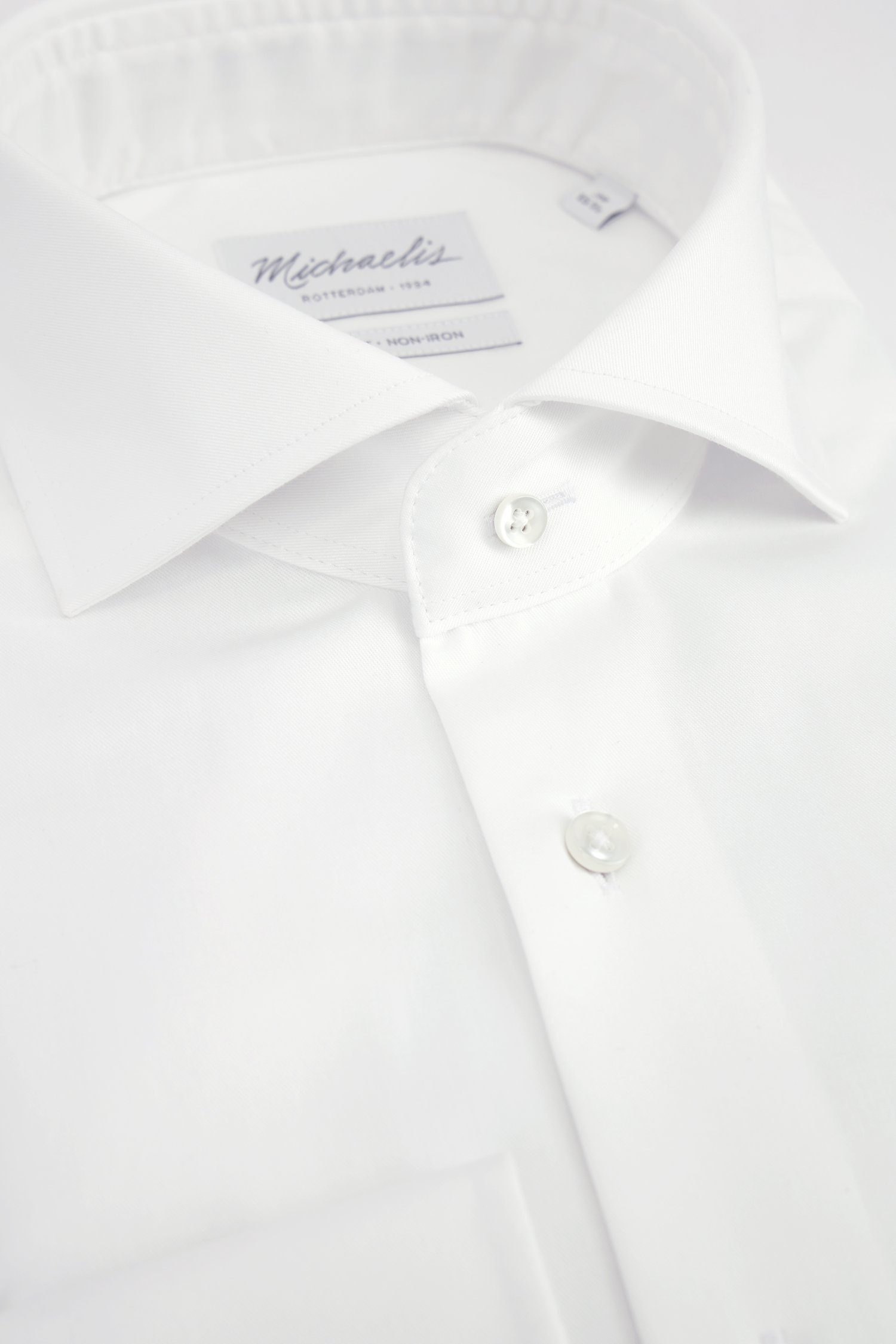 Detail van Wit hemd - slim fit door Michaelis voor Heren