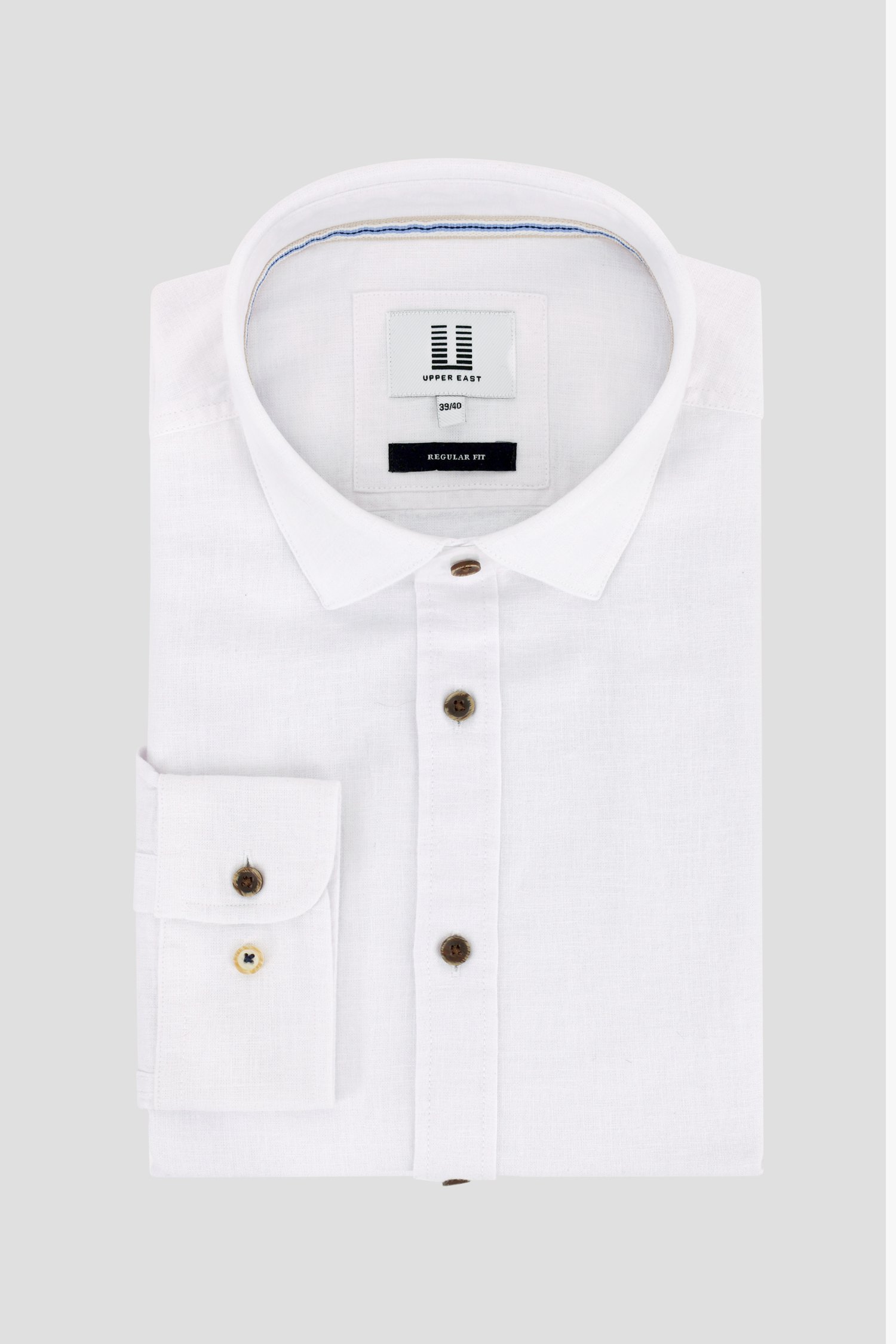 Wit linnen hemd - Regular fit van Upper East voor Heren