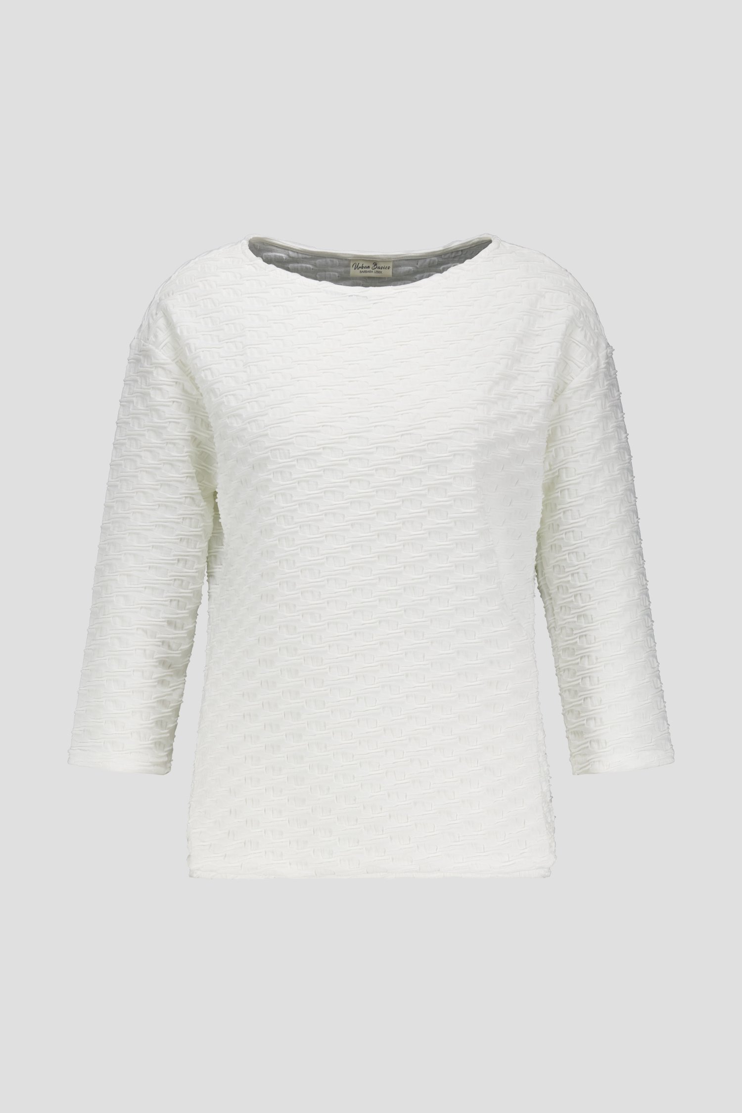 Wit T-shirt in structuurstof van Barbara Lebek voor Dames