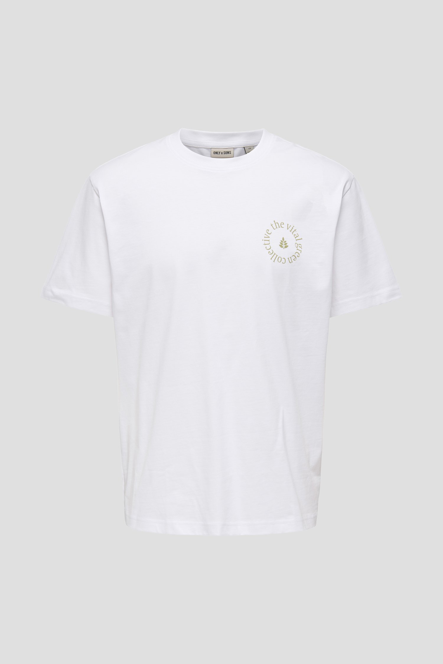 Productfoto 1 van Wit T-shirt met backprint en ronde hals door Only & Sons voor Heren