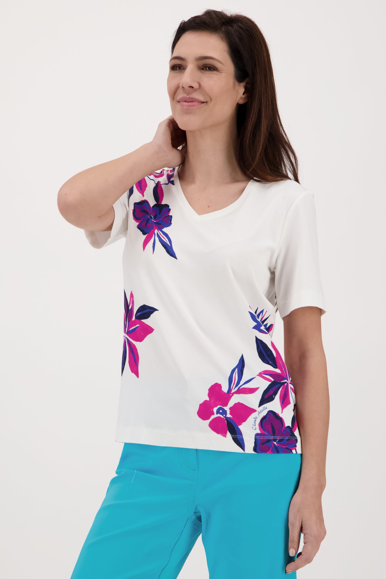 symbool Bedrog amateur Wit T-shirt met bloemenprint van Claude Arielle | 3597282 | e5