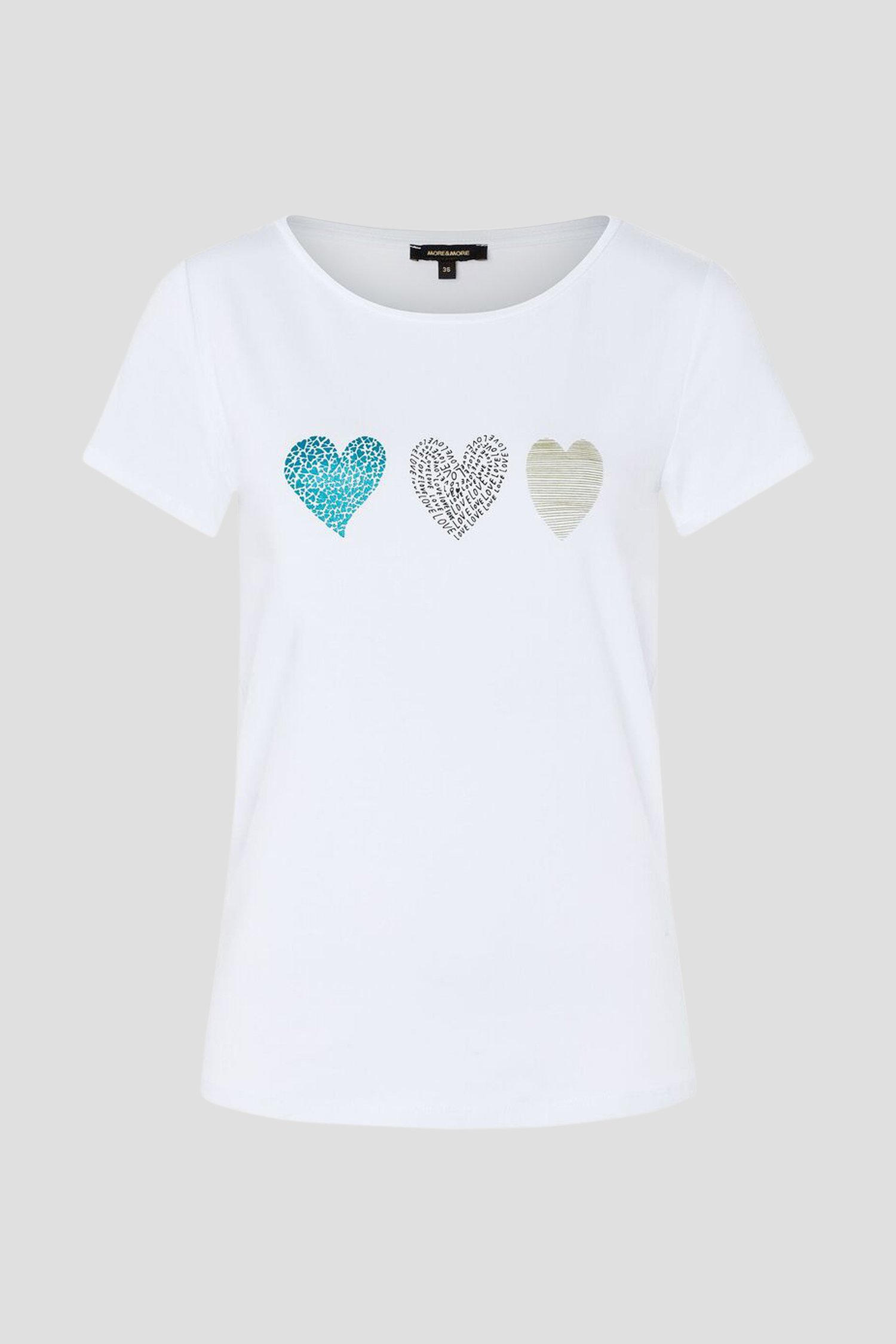 Wit T-shirt met hartjesprint van More & More voor Dames