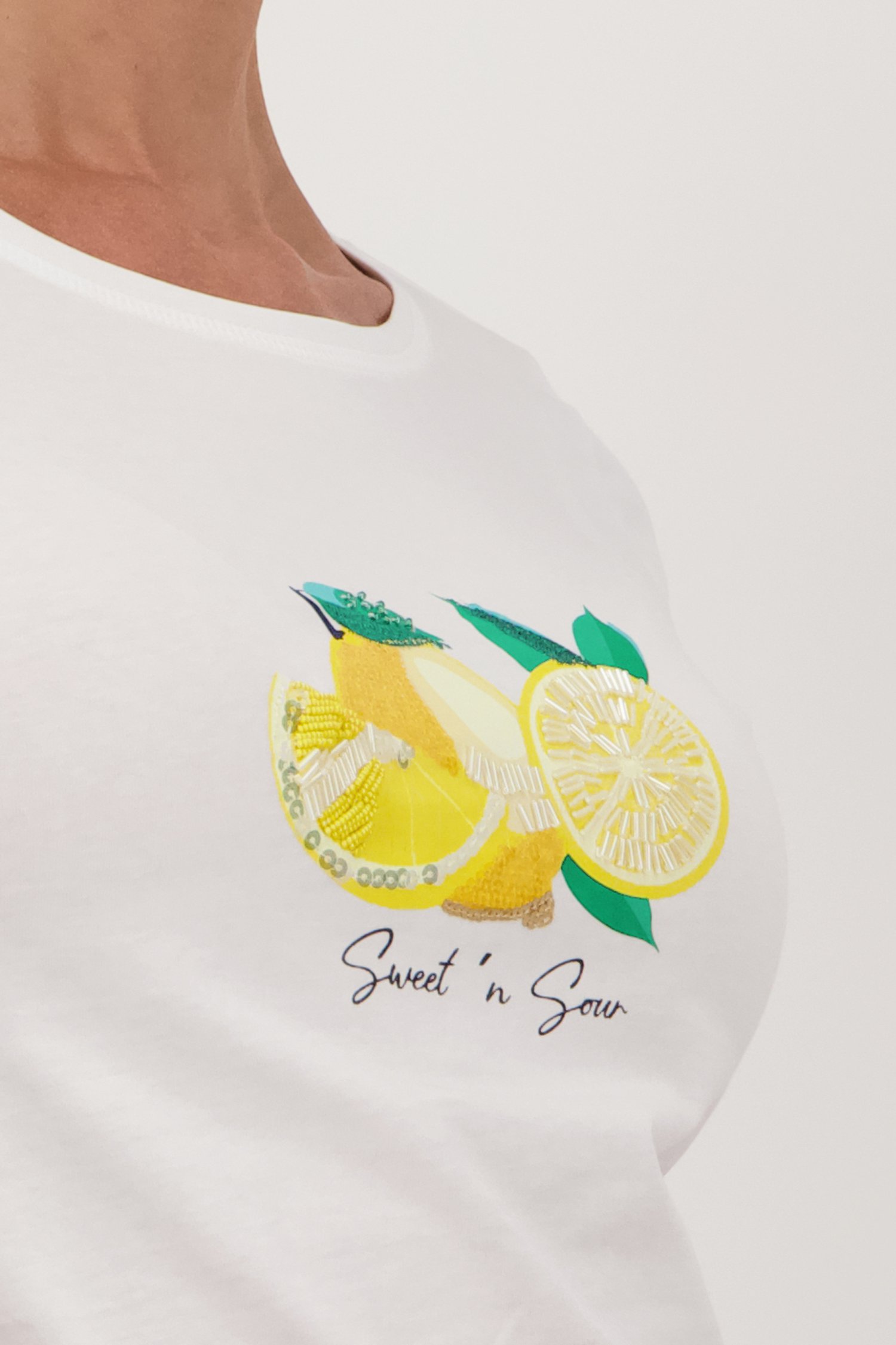 Wit T-shirt met opdruk van More & More voor Dames