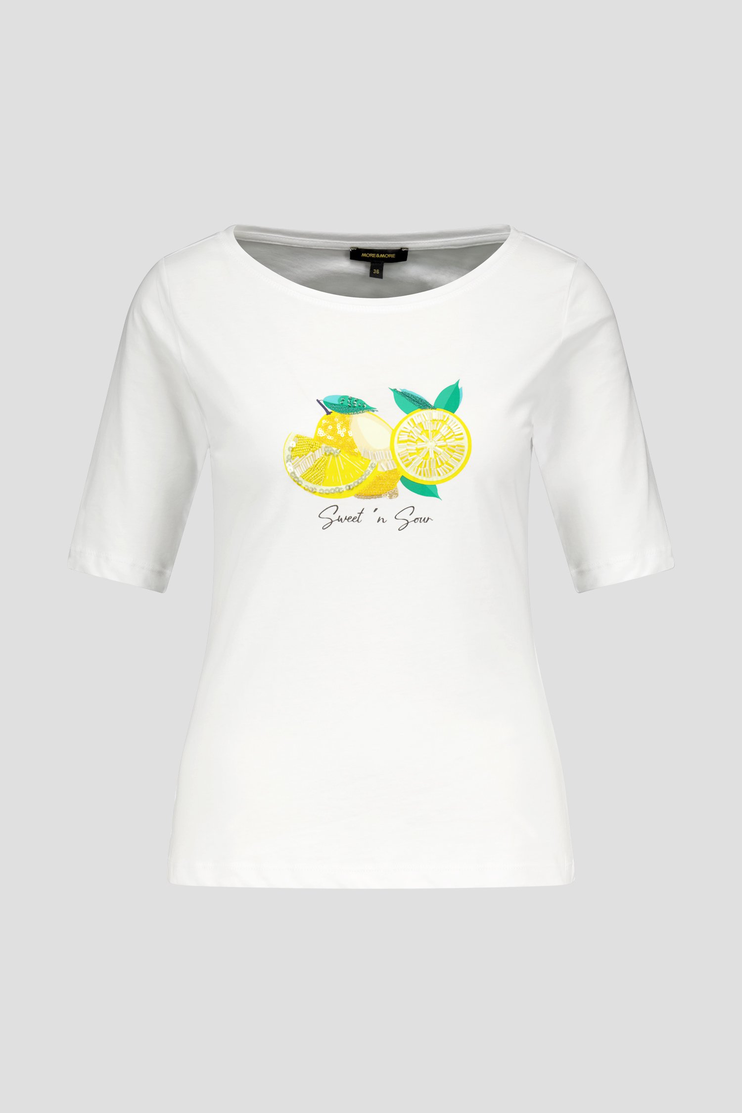 Wit T-shirt met opdruk van More & More voor Dames
