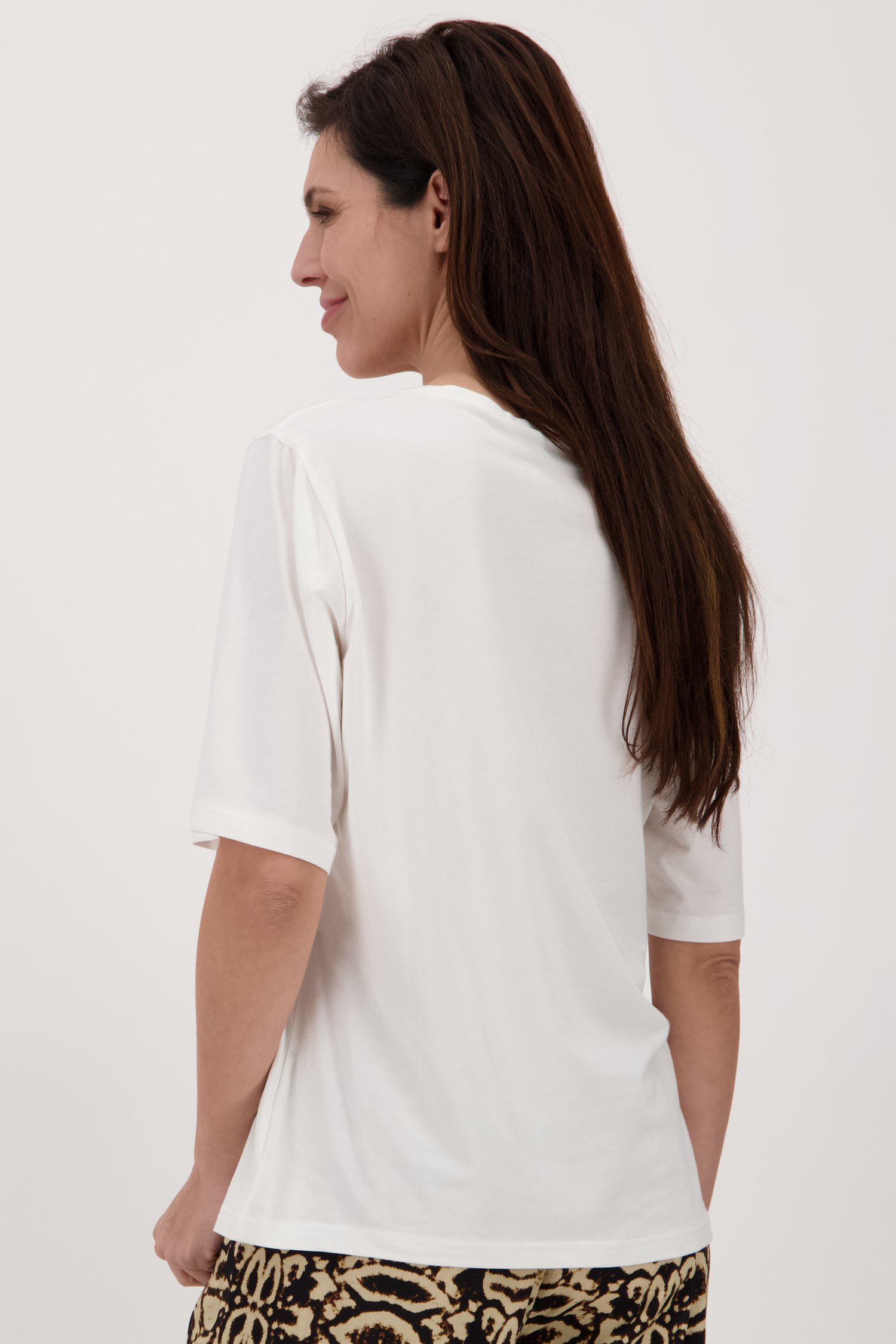 Wit T-shirt met opdruk van Signature voor Dames