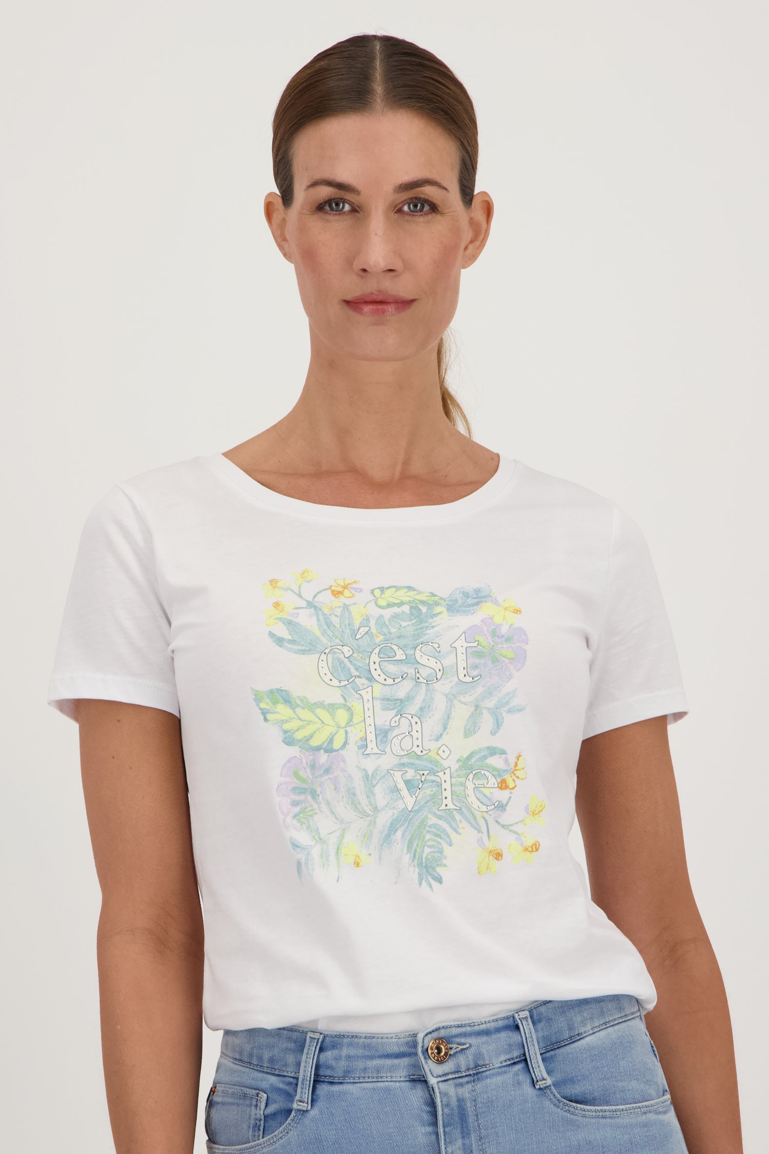 Wit T-shirt met print van More & More voor Dames
