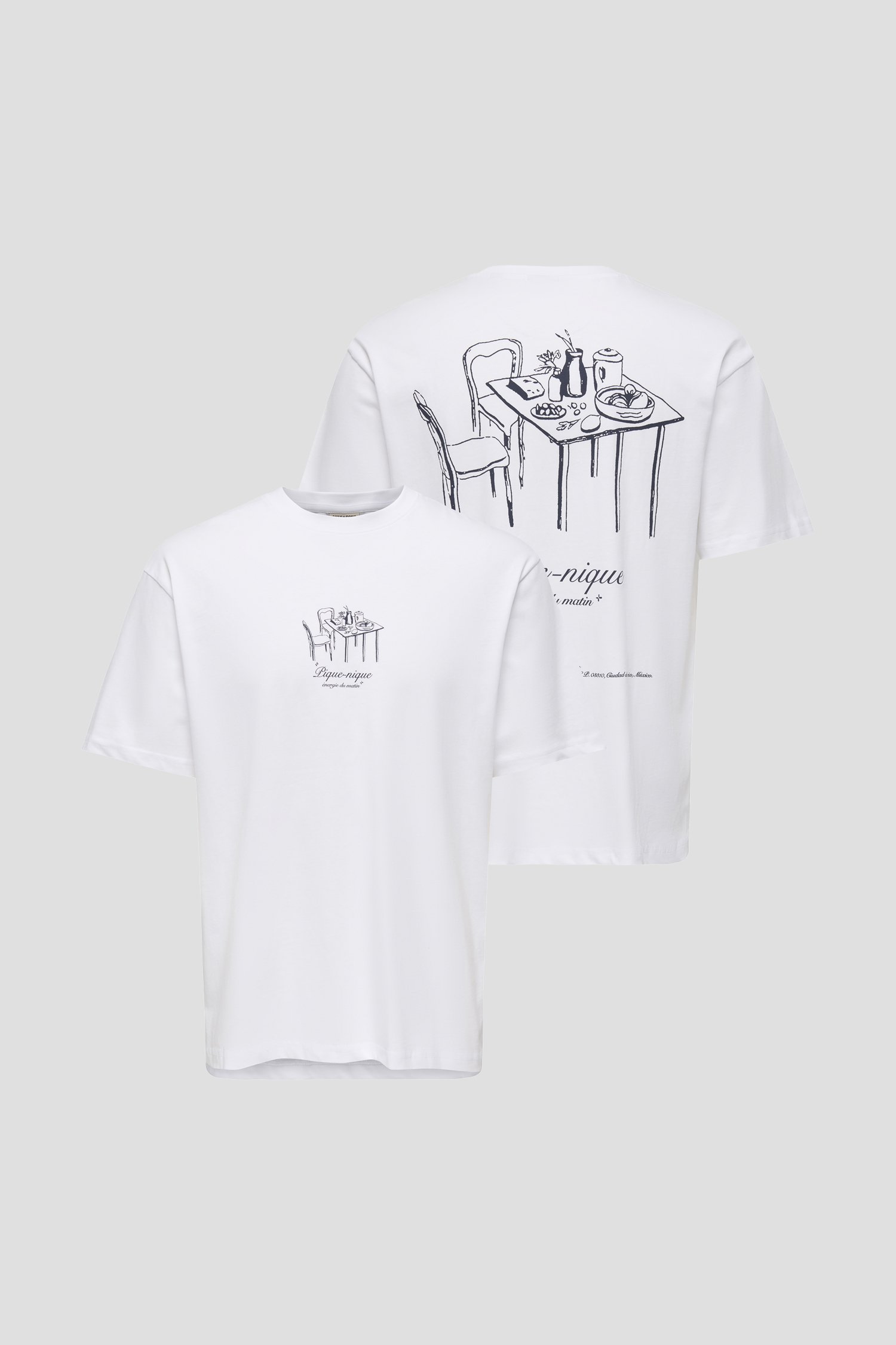 Productfoto 1 van Wit T-shirt met ronde hals  door Only & Sons voor Heren