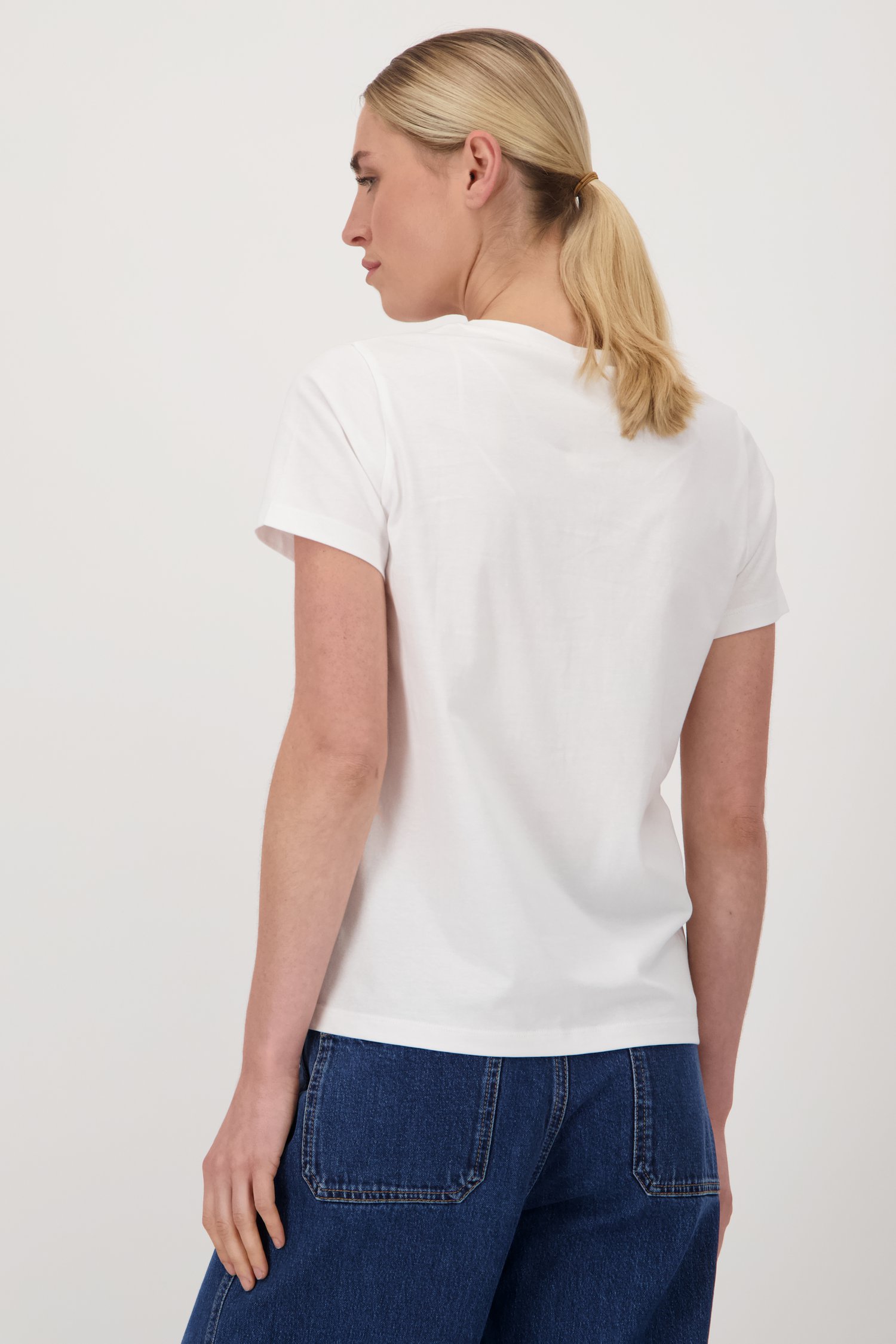 Wit T-shirt met V- hals van Liberty Island voor Dames