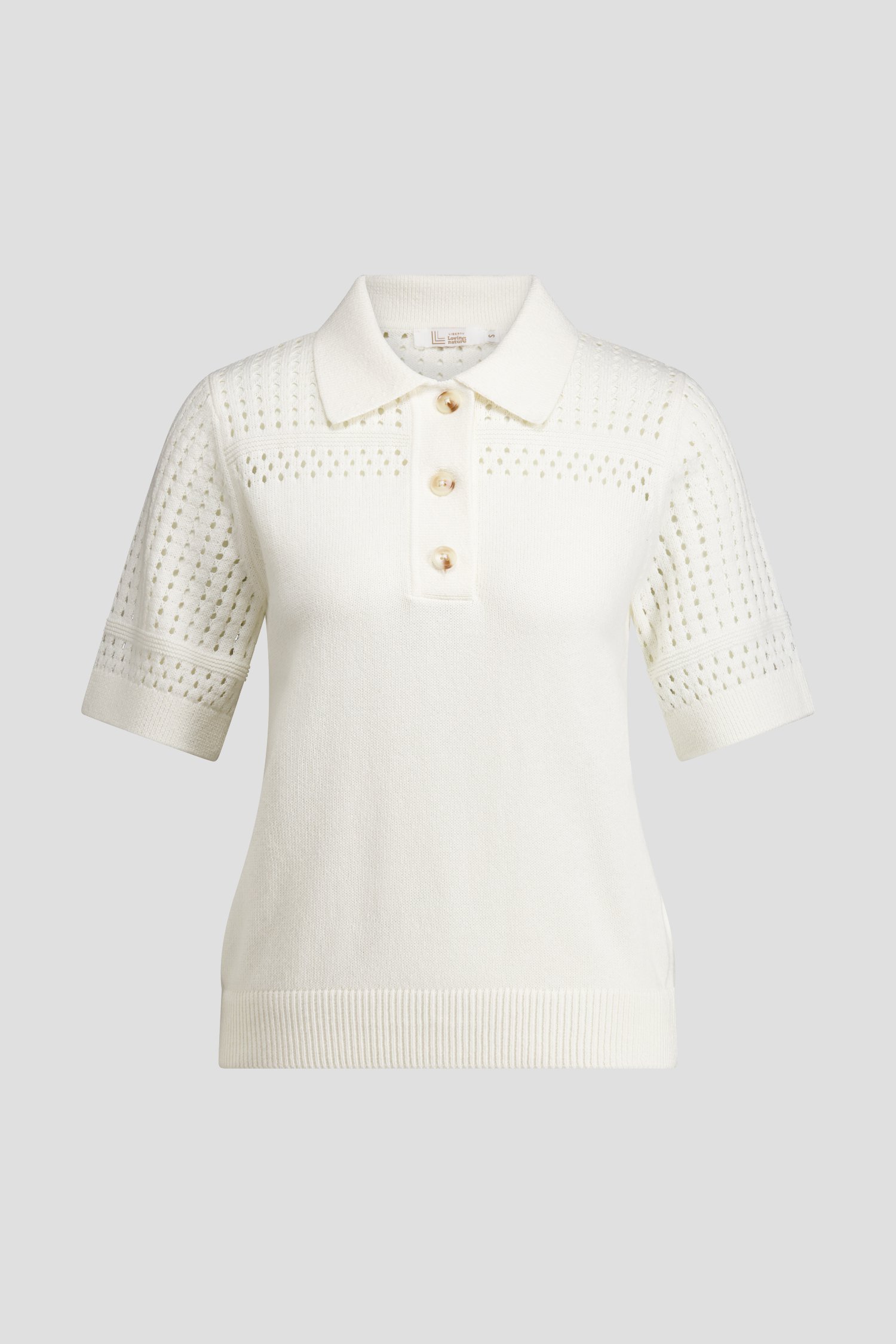 Productfoto 1 van Wit truitje met opengewerkt breipatroon door Liberty Loving nature voor Dames