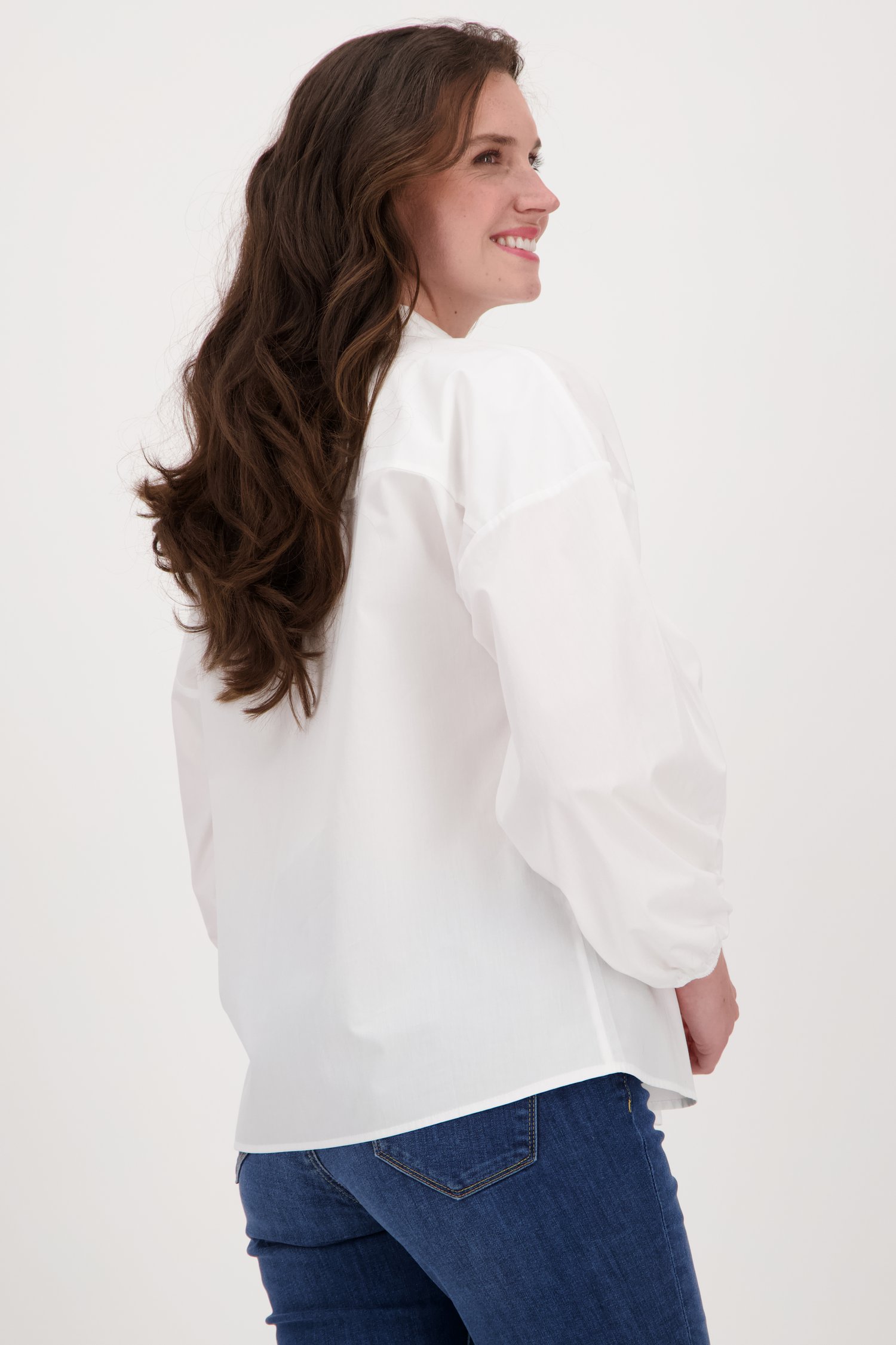 Witte blouse met ballonmouwen van More & More voor Dames