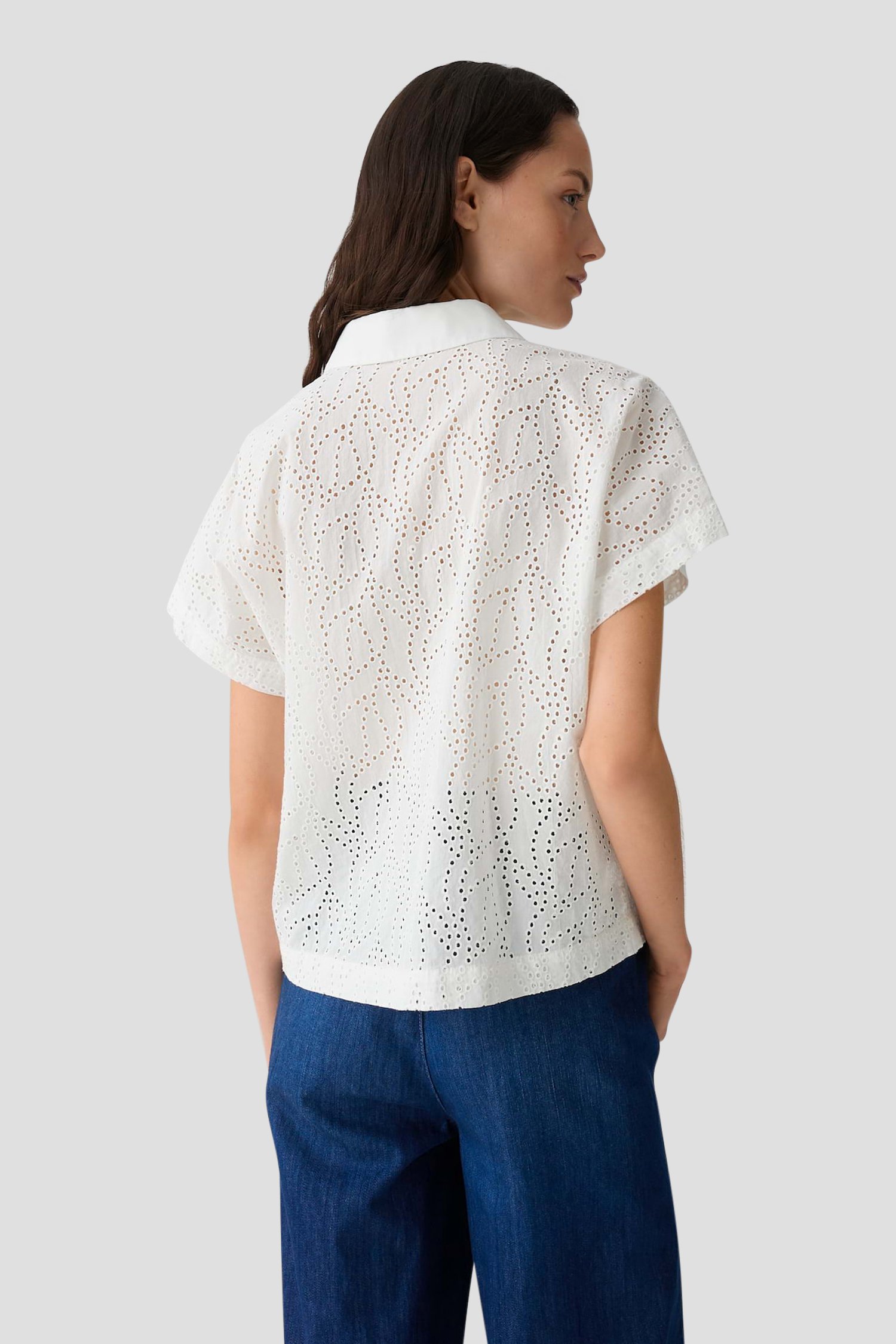 Witte blouse met broderie anglaise van Opus voor Dames
