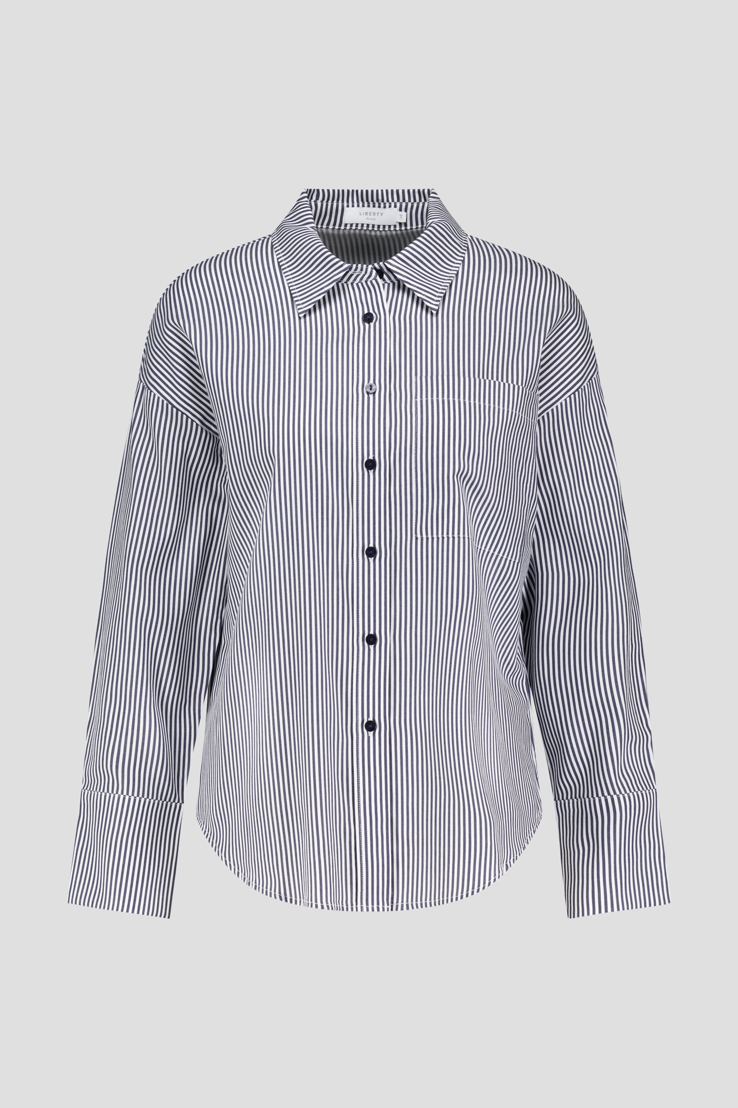 Productfoto 1 van Witte blouse met donkerblauw gestreept motief door Liberty Island voor Dames