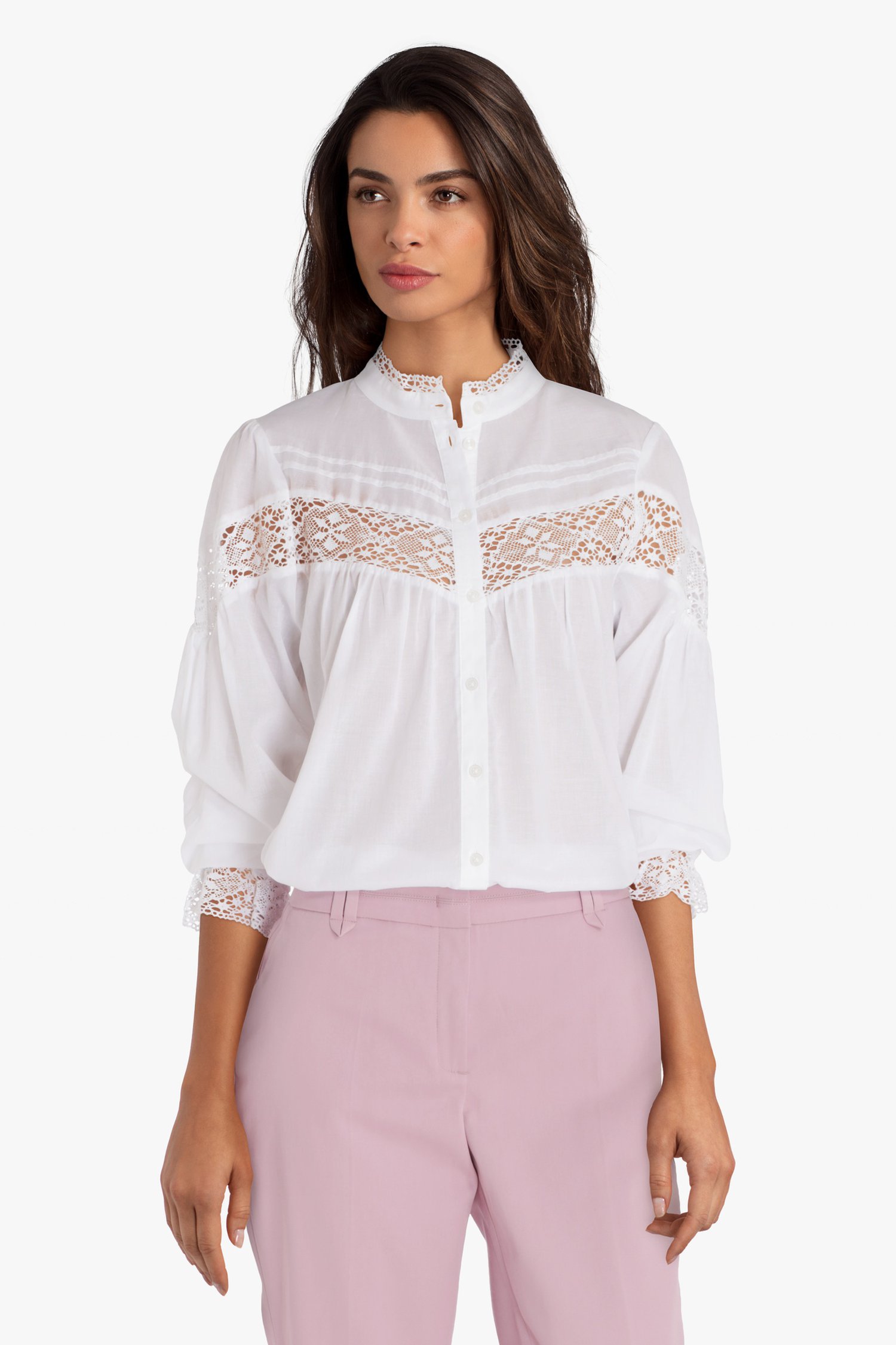 Waardeloos Ook Regeringsverordening Witte blouse met kanten details van More & More | 9643618 | e5