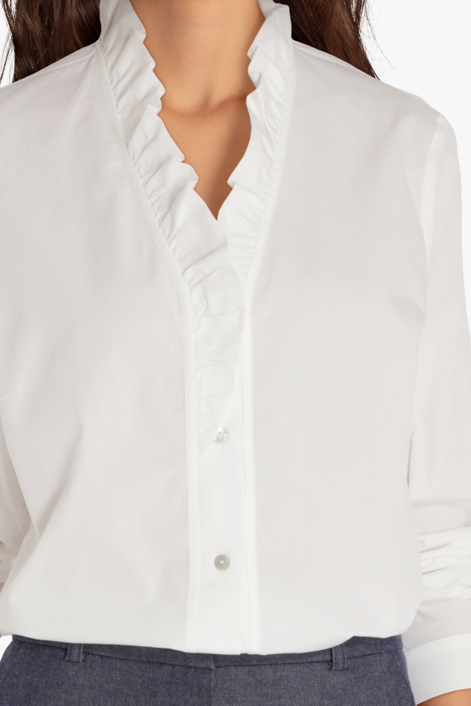 Witte blouse met ruches van D'Auvry voor Dames