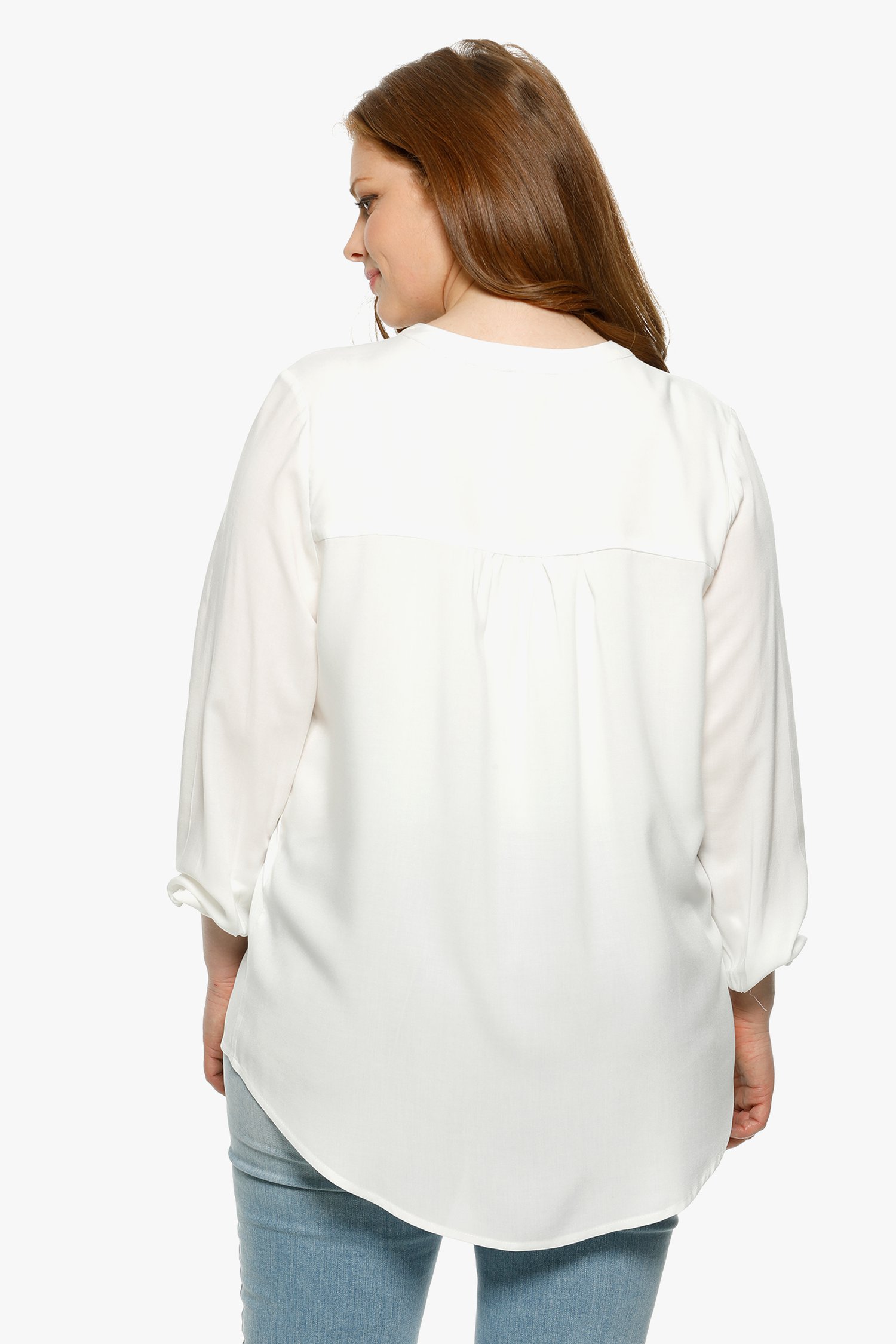 Witte blouse met V-hals van Only Carmakoma voor Dames