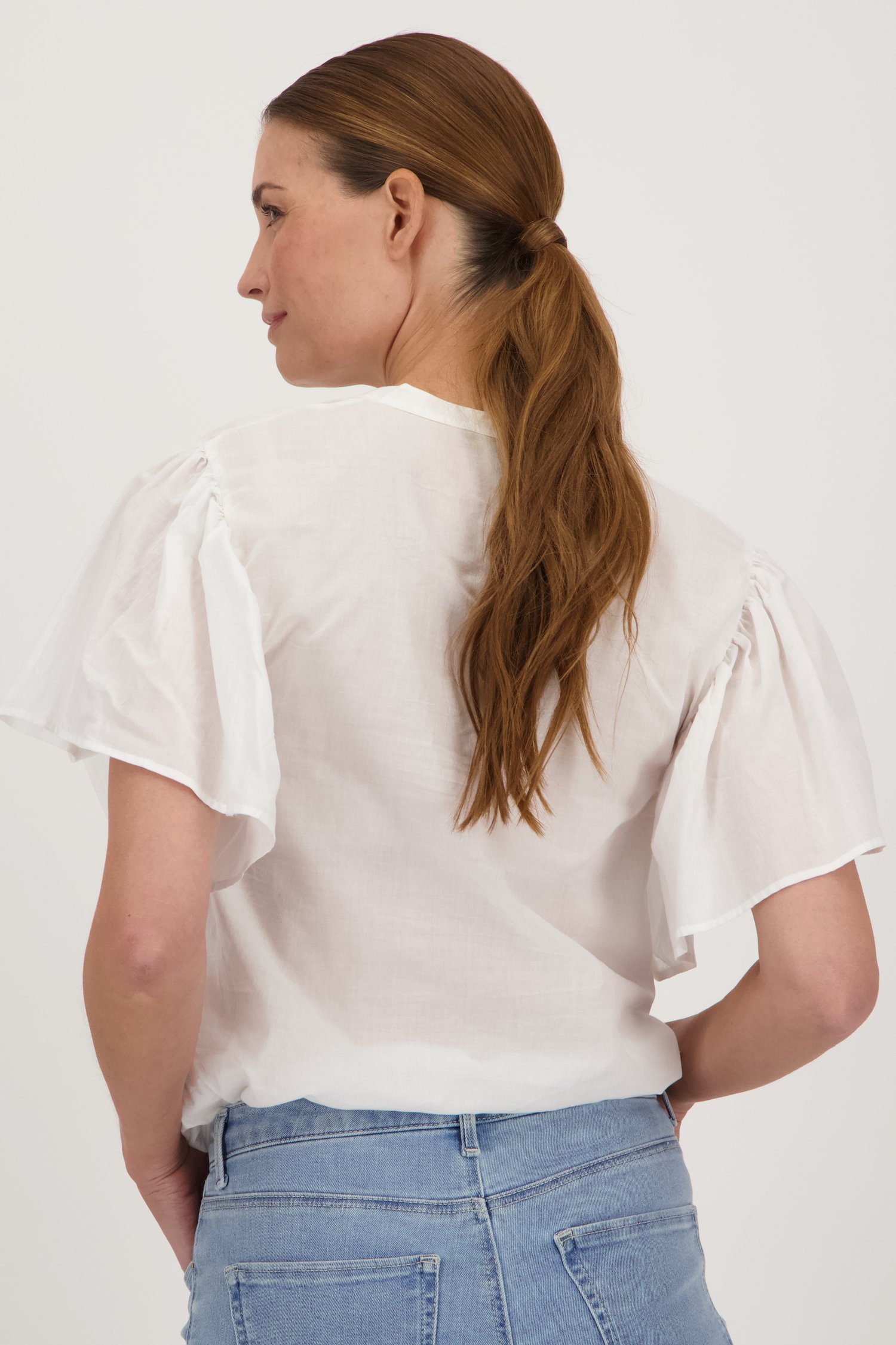 Witte blouse met vlindermouwen van More & More voor Dames