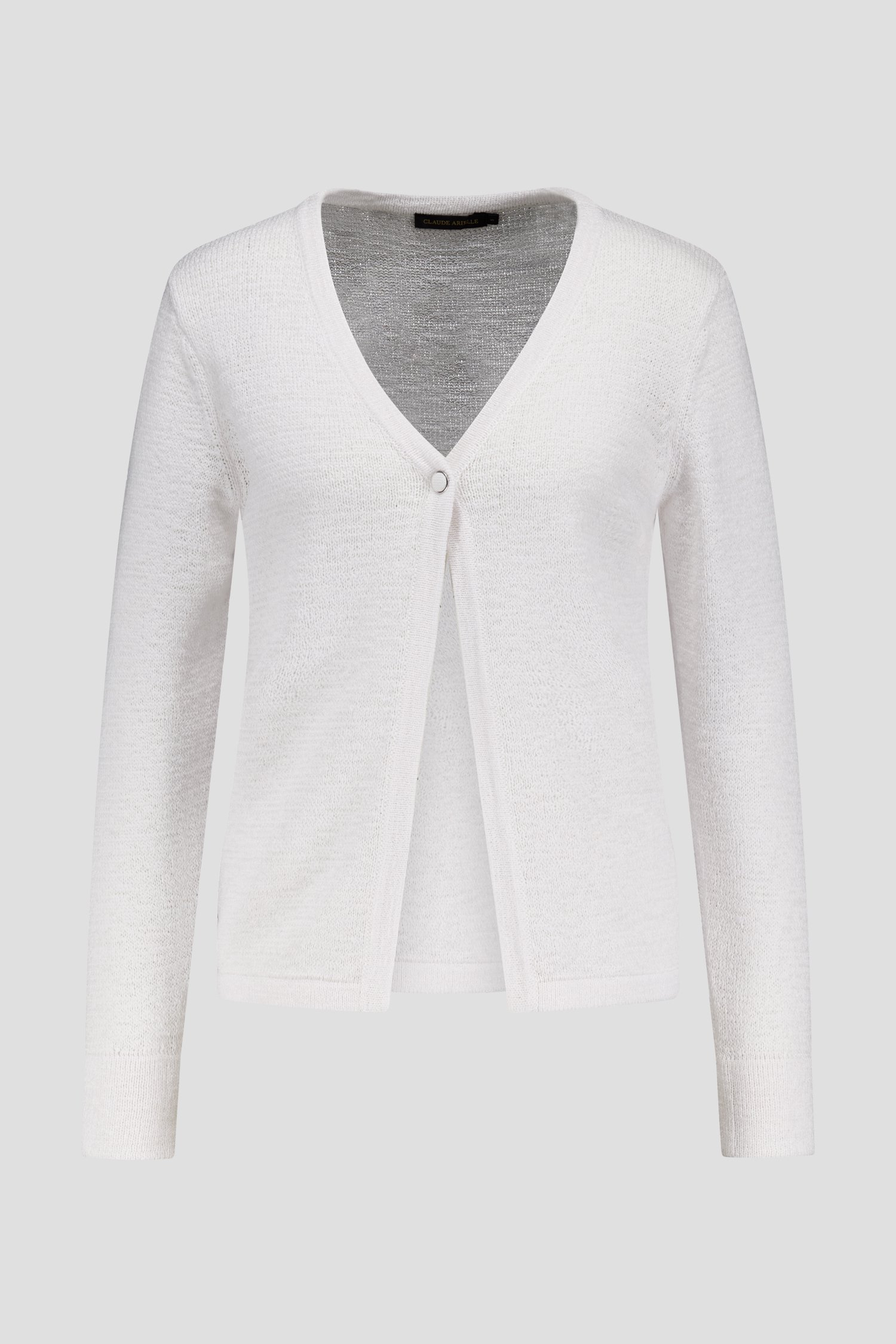 Productfoto 1 van Witte gebreide cardigan met één knoop door Claude Arielle voor Dames