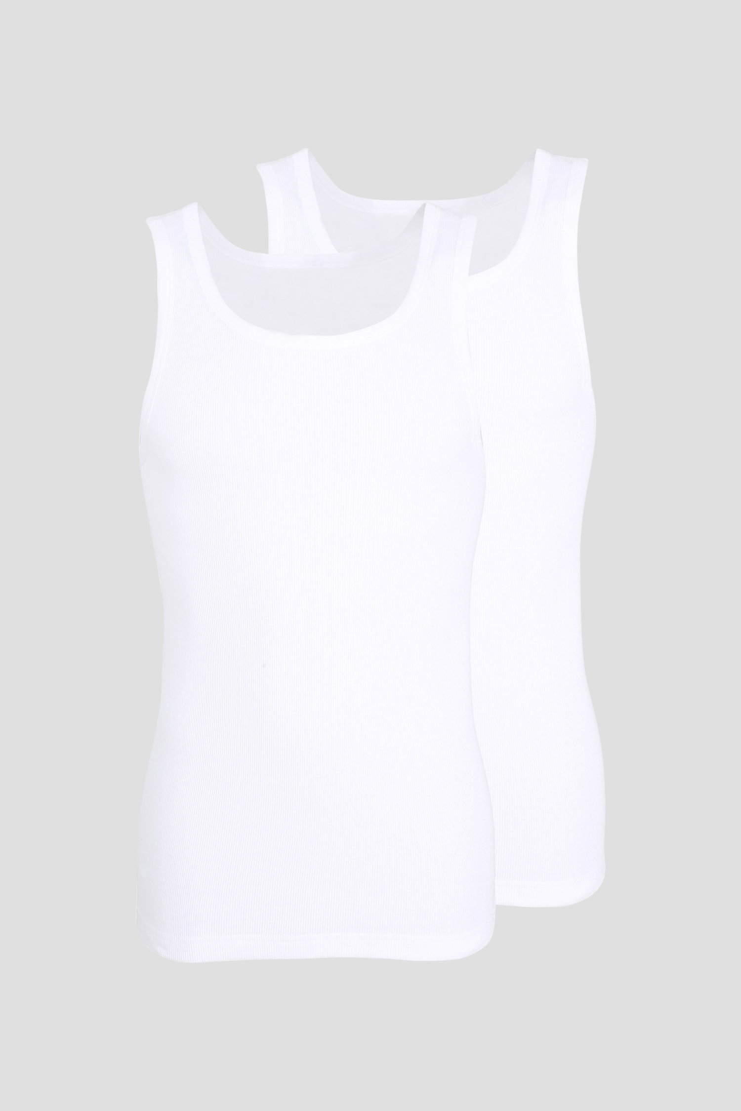 Witte geribde tanktop - Set van 2 van Tom Tailor voor Heren