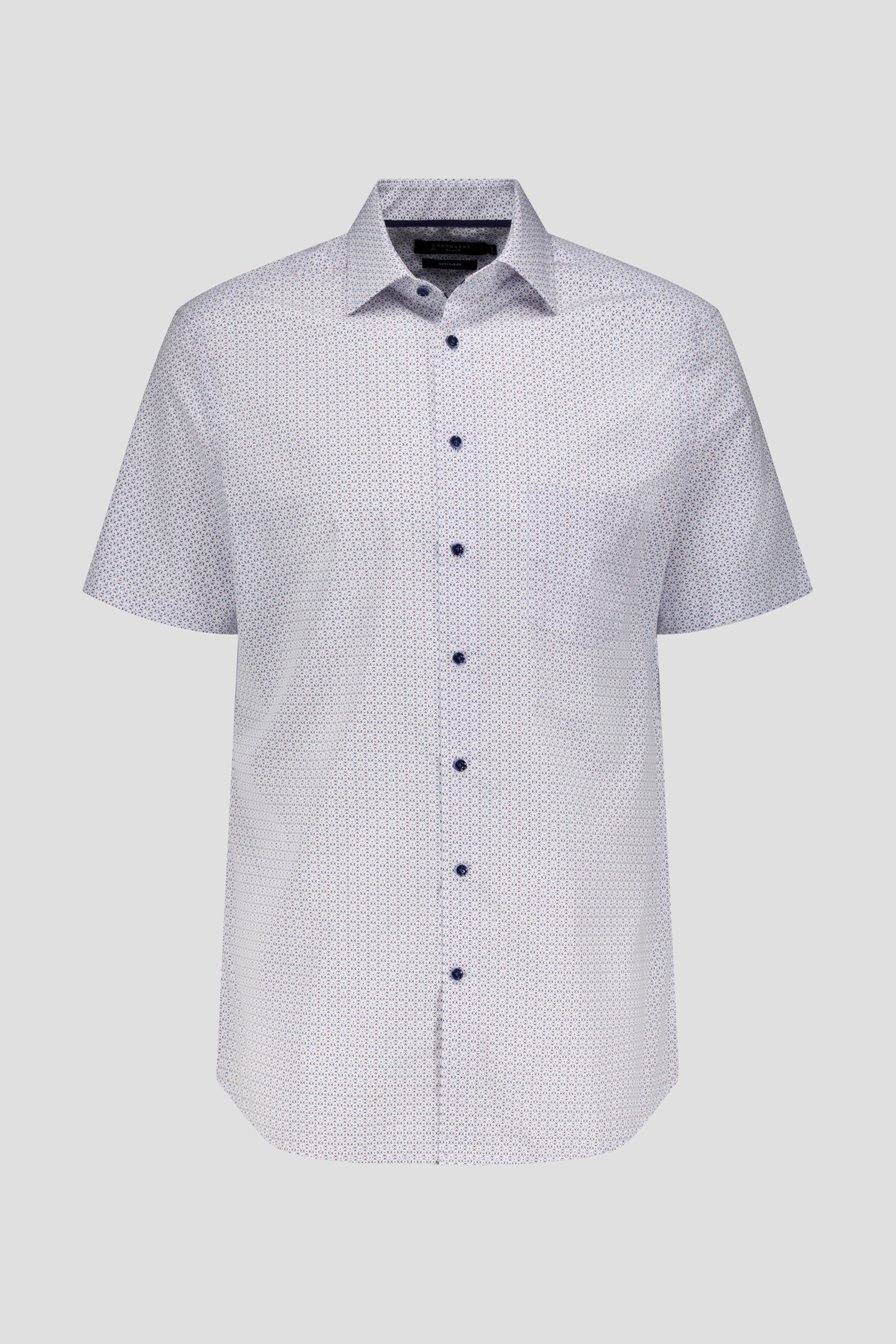 Witte hemd met blauwe print – Regular fit van Dansaert Black voor Heren