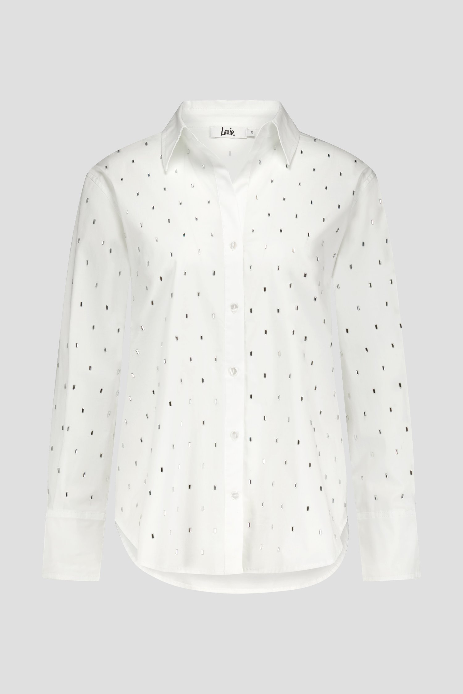 Witte hemdblouse met strass steentjes van Louise voor Dames