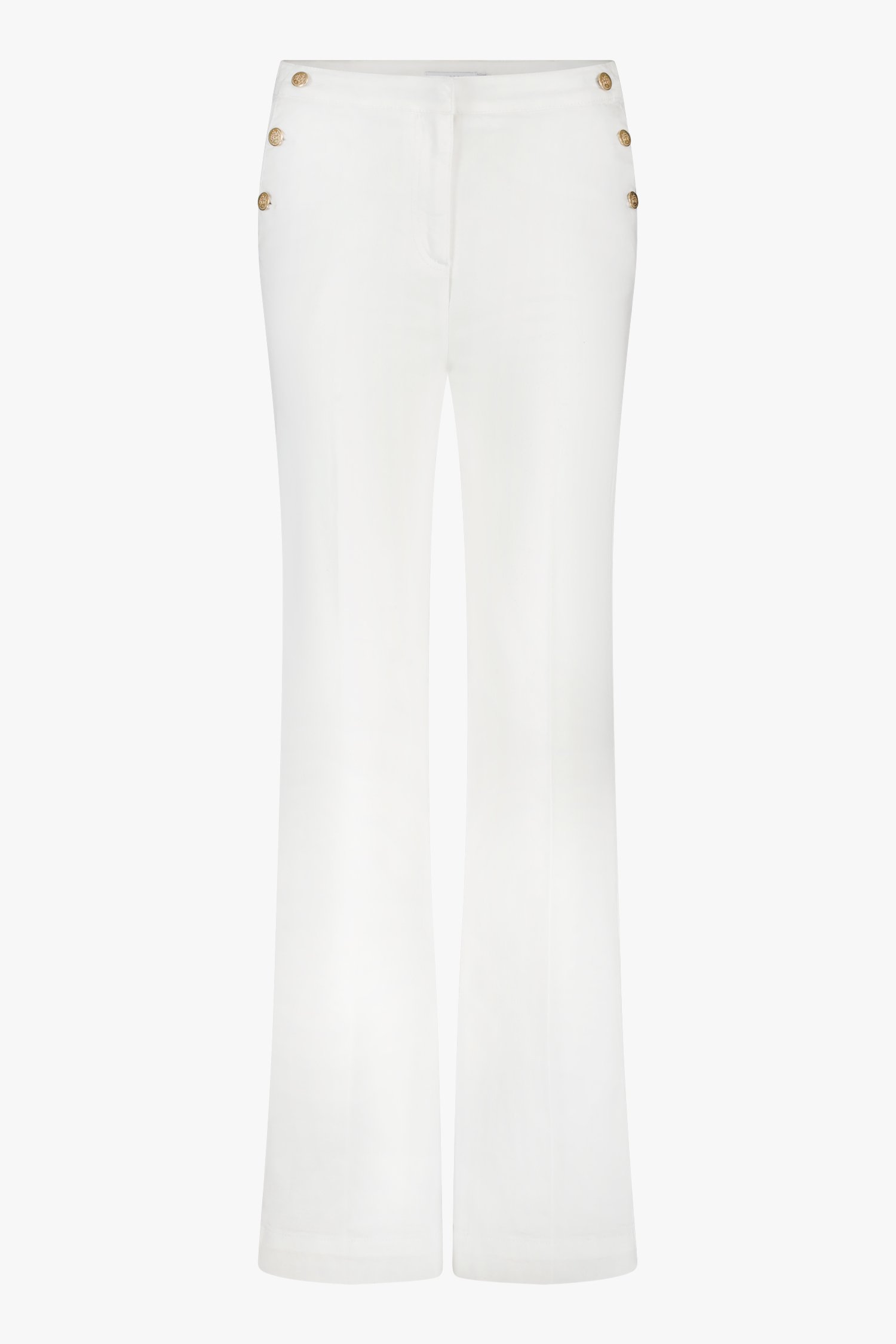 Witte jeans met goudkleurige details -straight fit van Liberty Island Denim voor Dames