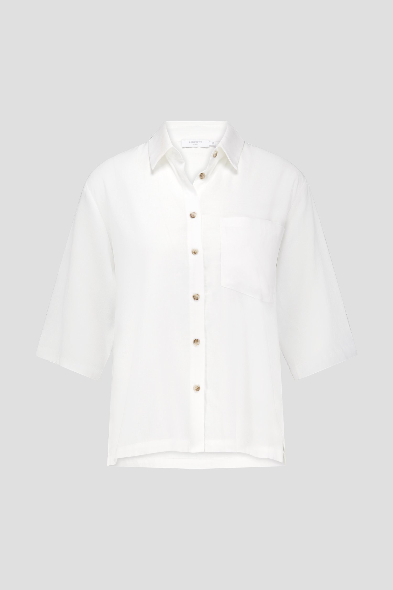 Witte linnen blouse met korte mouwen van Liberty Island voor Dames