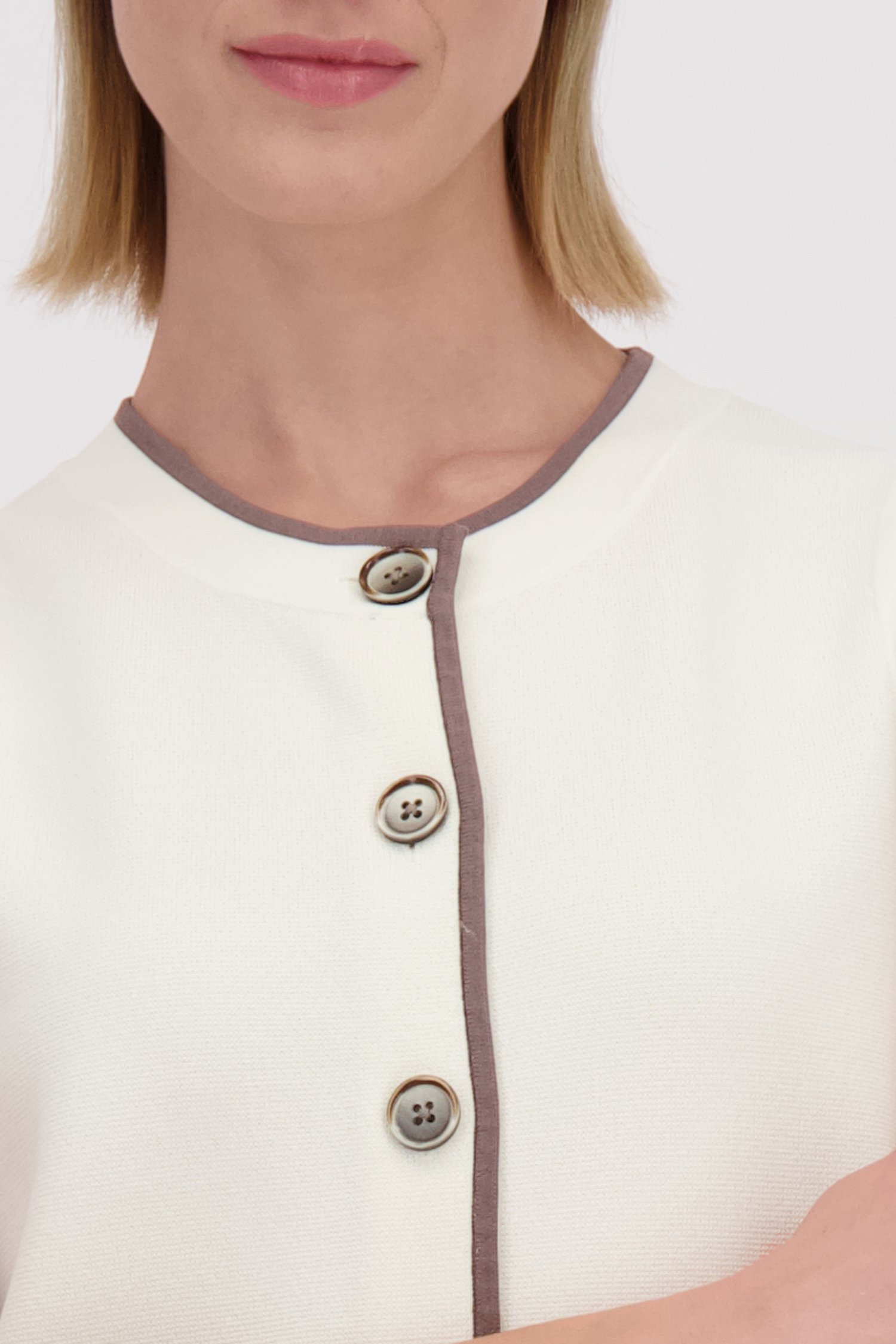 Extra foto 1 van Witte mouwloze cardigan door D'Auvry voor Dames